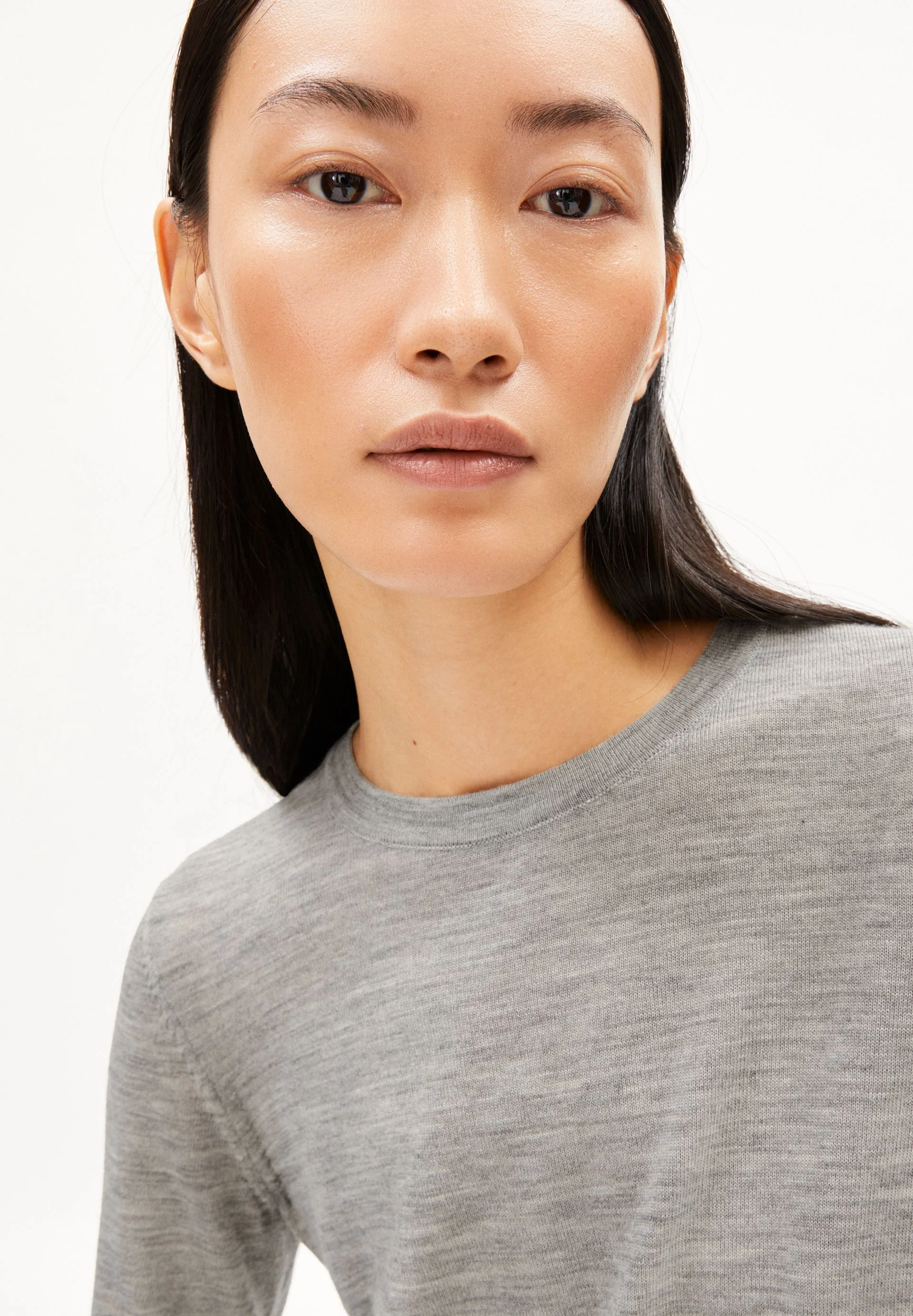 ELDIAA MERINO STRICKPULLOVER | light grey melange - Image 3