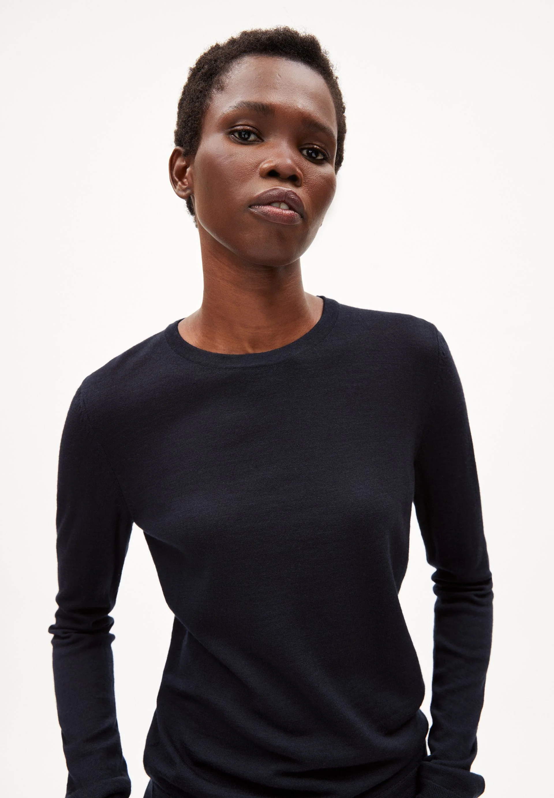 ELDIAA MERINO STRICKPULLOVER | night sky - Image 3
