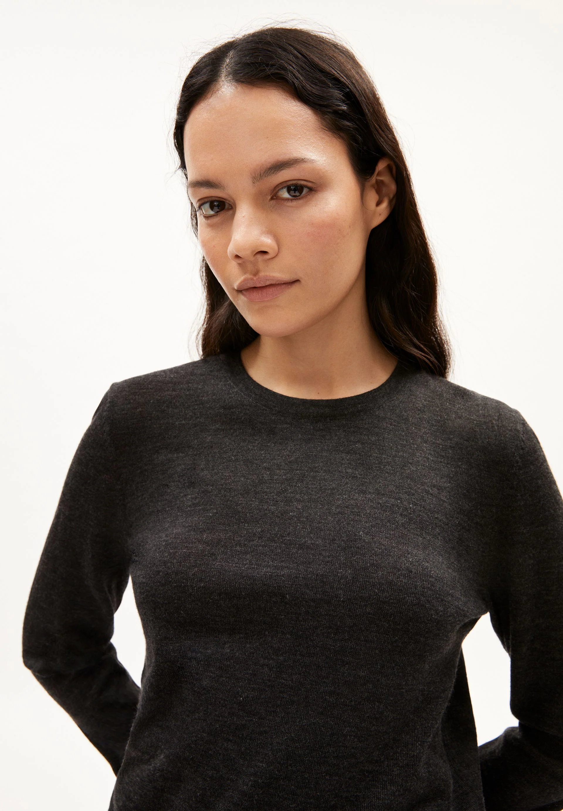 ELDIAA MERINO STRICKPULLOVER | steel melange - Image 3