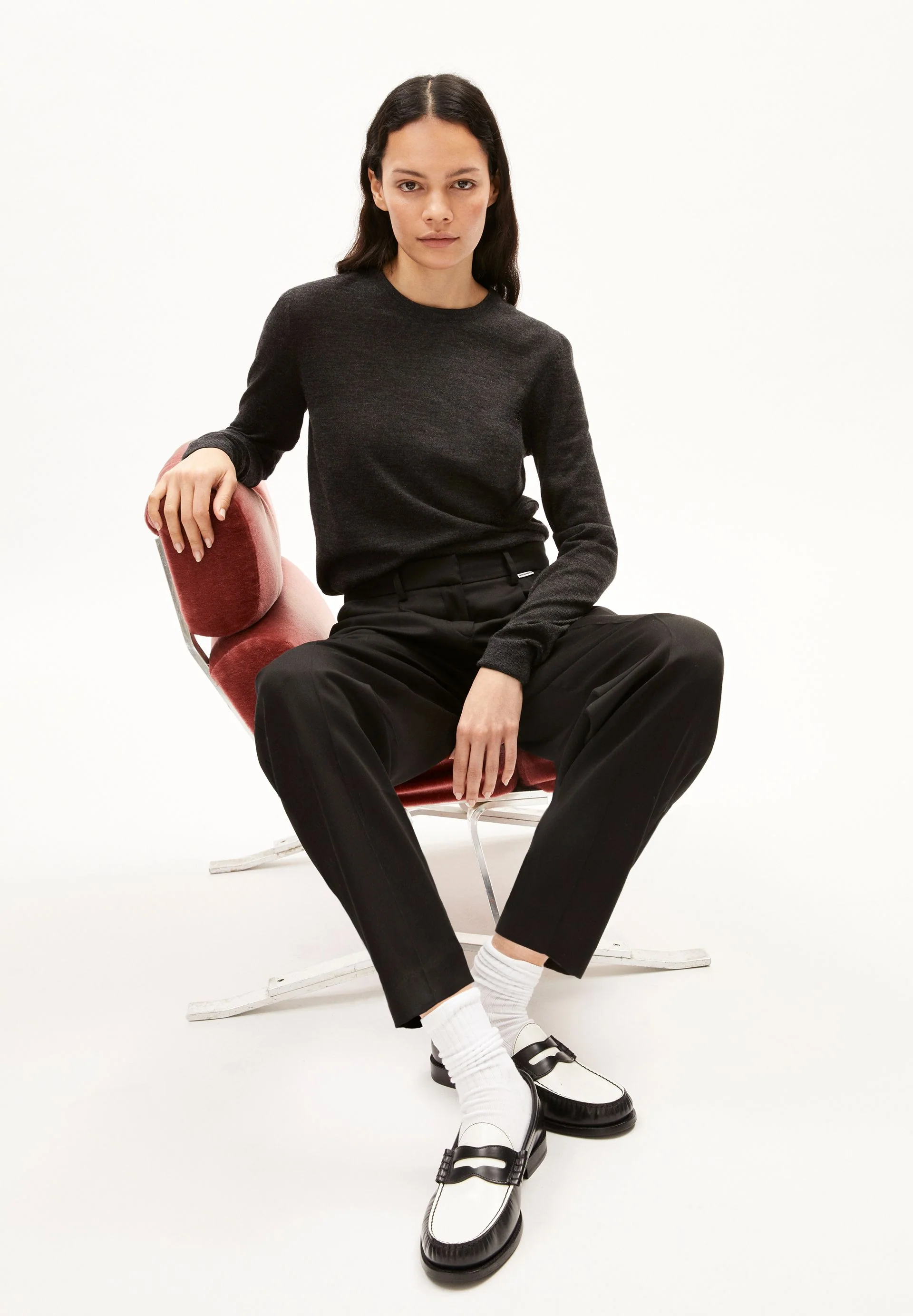 ELDIAA MERINO STRICKPULLOVER | steel melange - Image 4