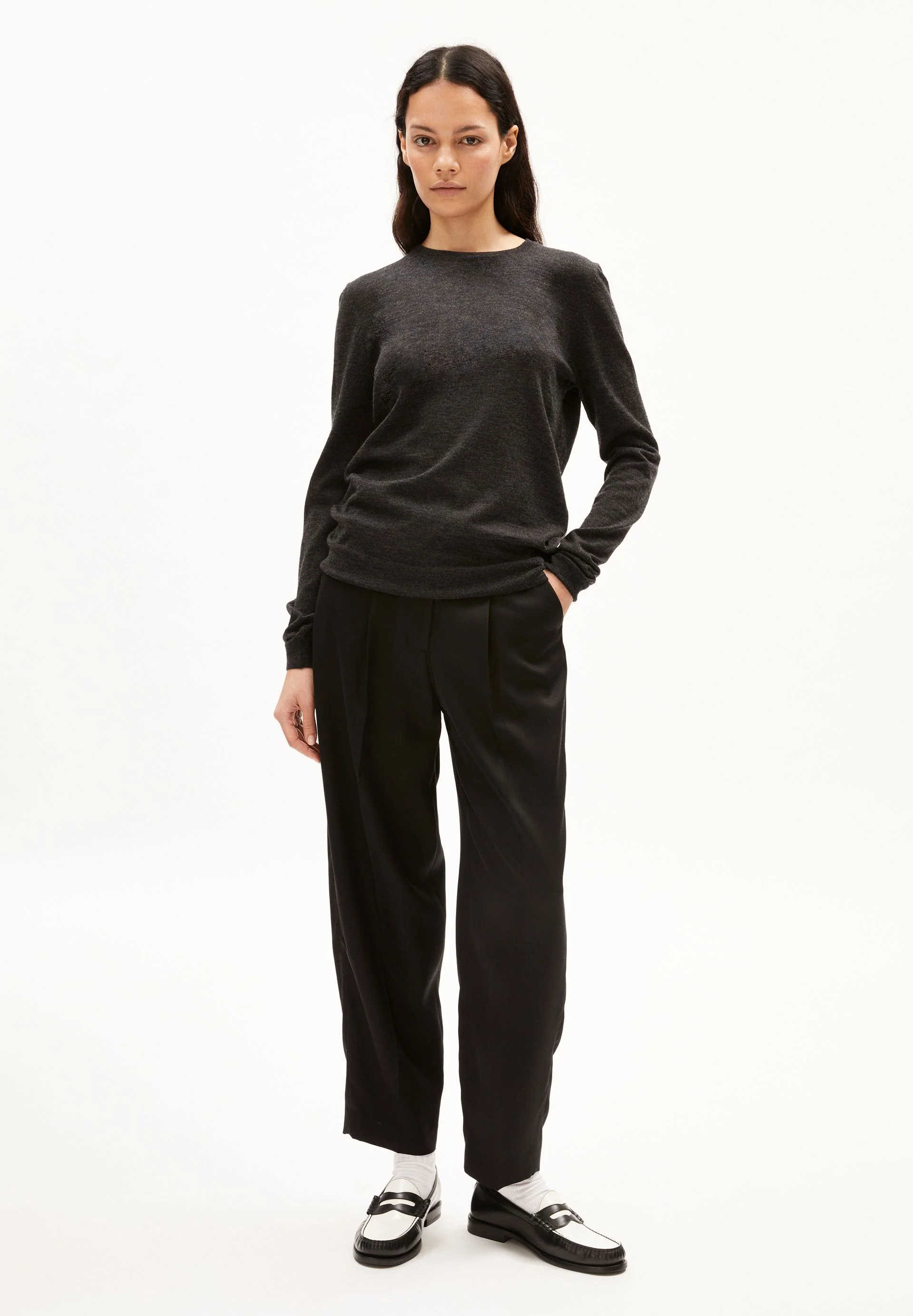 ELDIAA MERINO STRICKPULLOVER | steel melange - Image 5