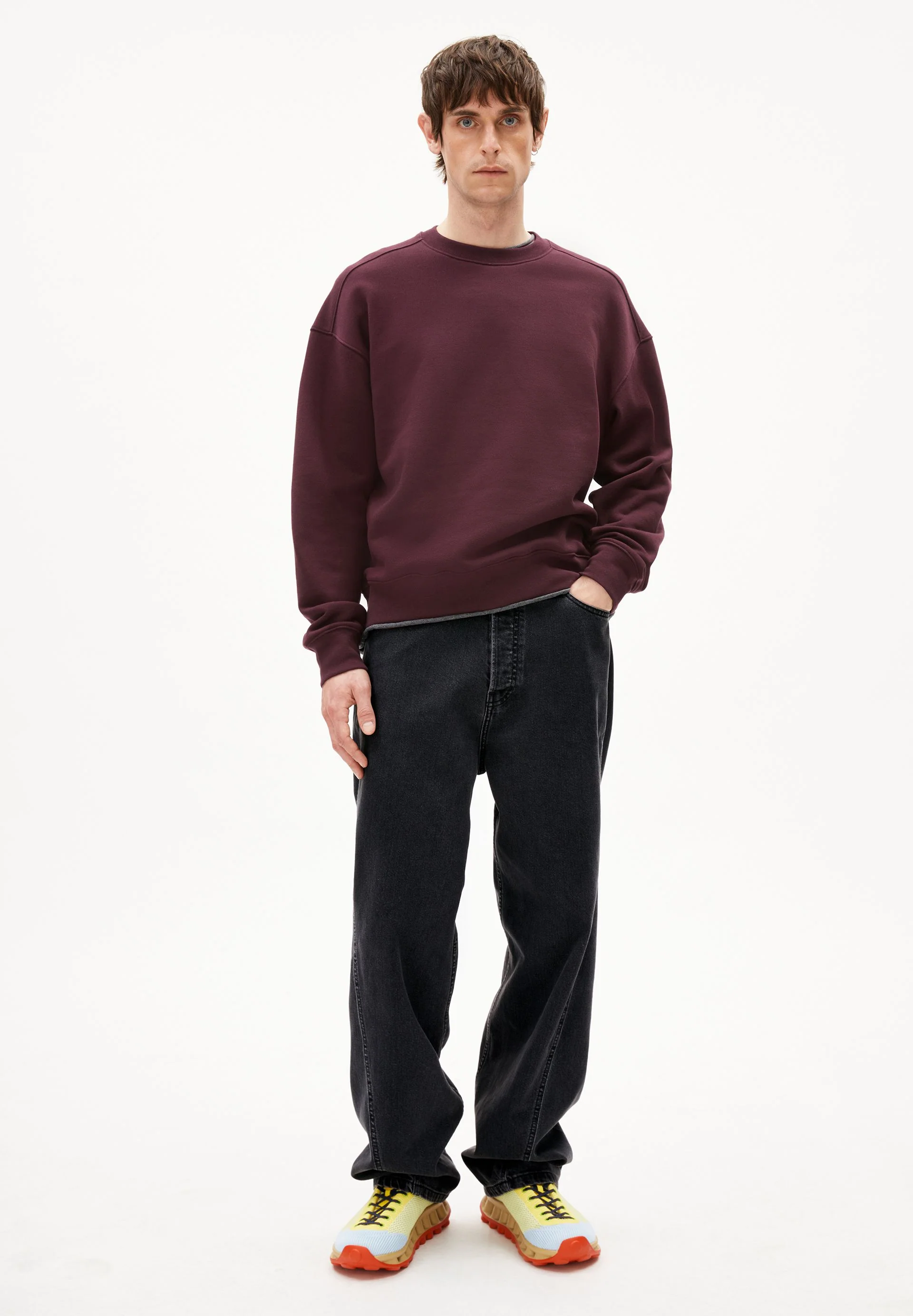 EMAAL Å ZICK ZACK SWEATSHIRT | dark cranberry - Image 5