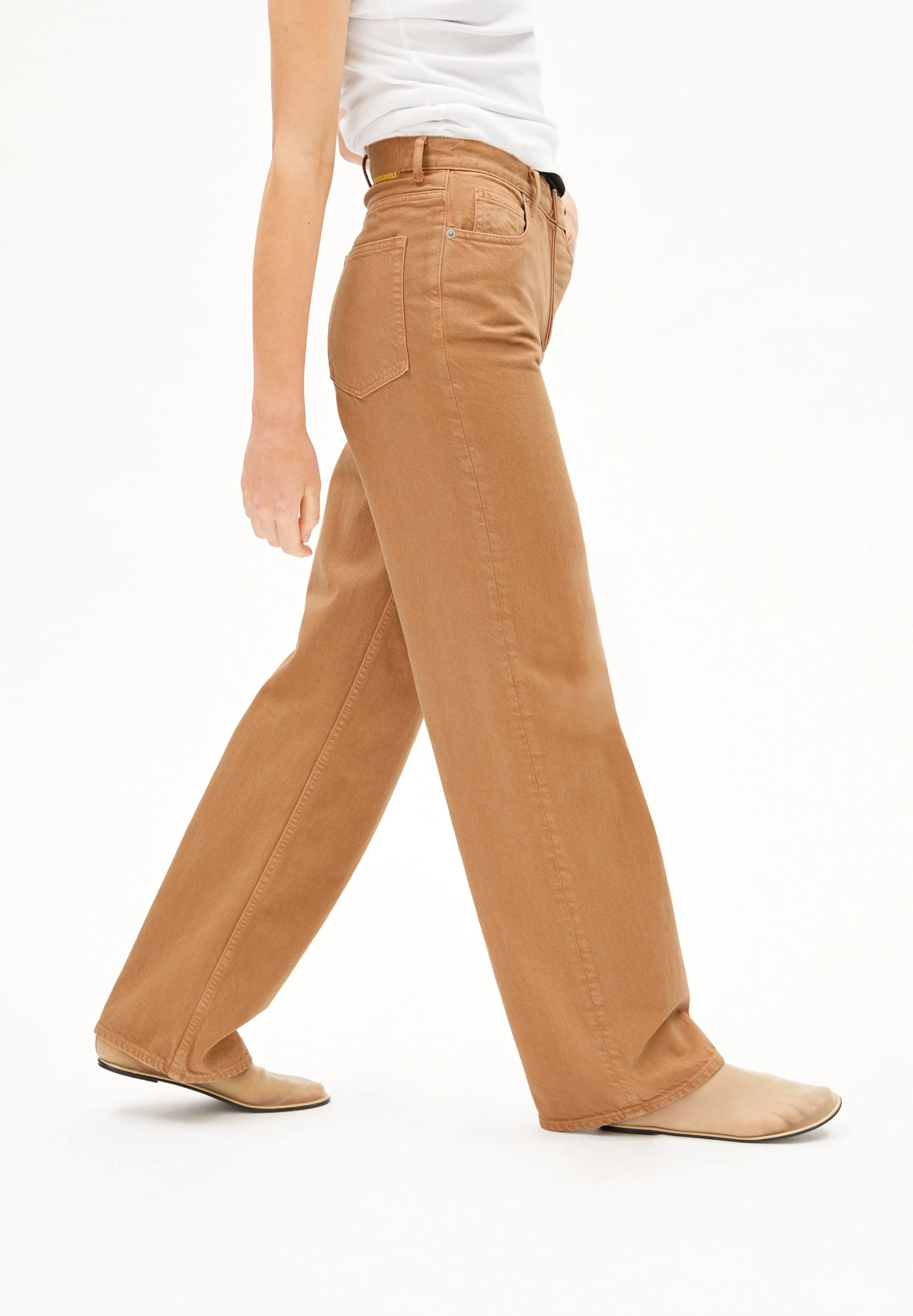 ENIJAA HIGH WAIST WIDE JEANS | beige blond - Image 6