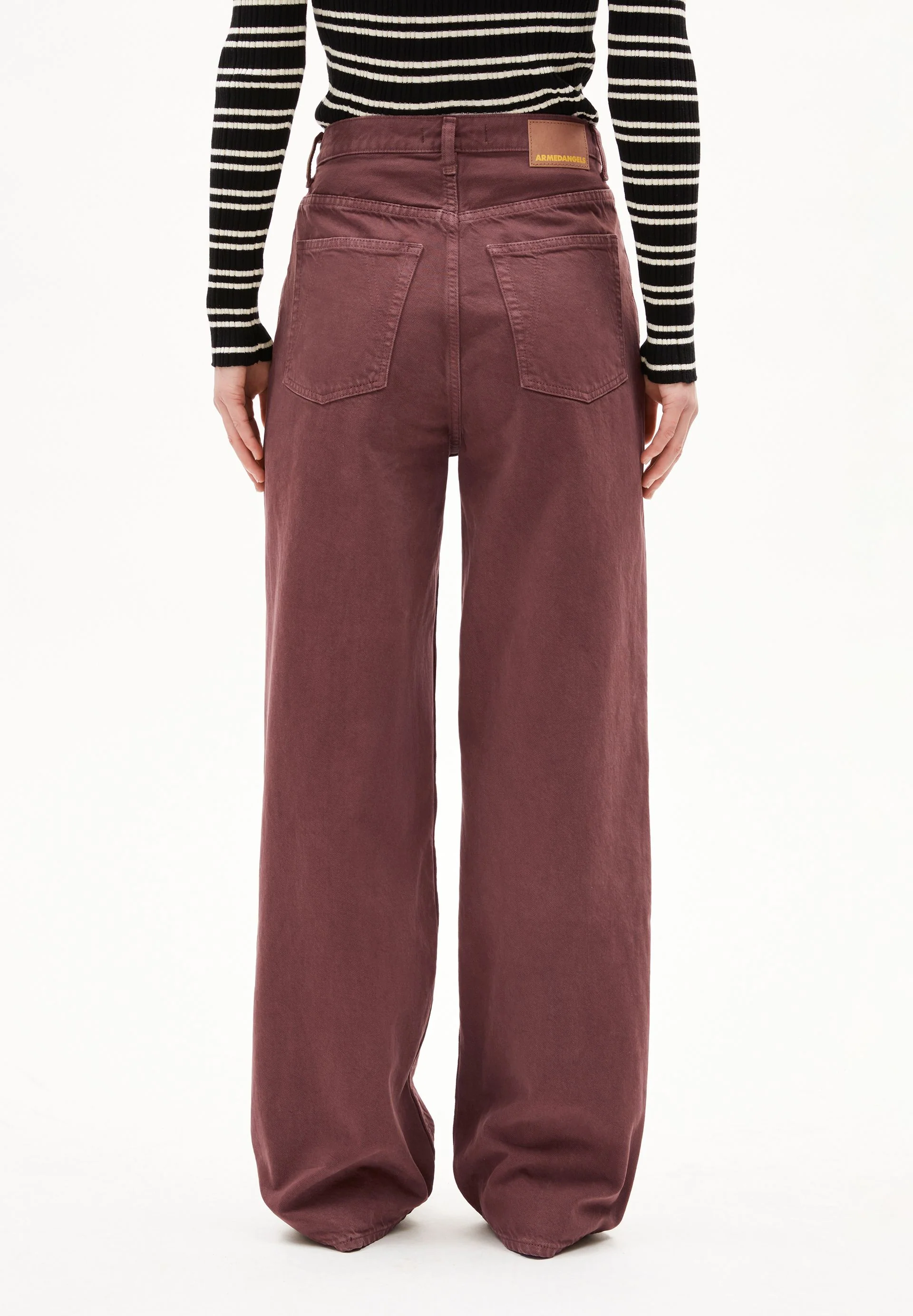 ENIJAA HIGH WAIST WIDE JEANS | dark berry - Image 2