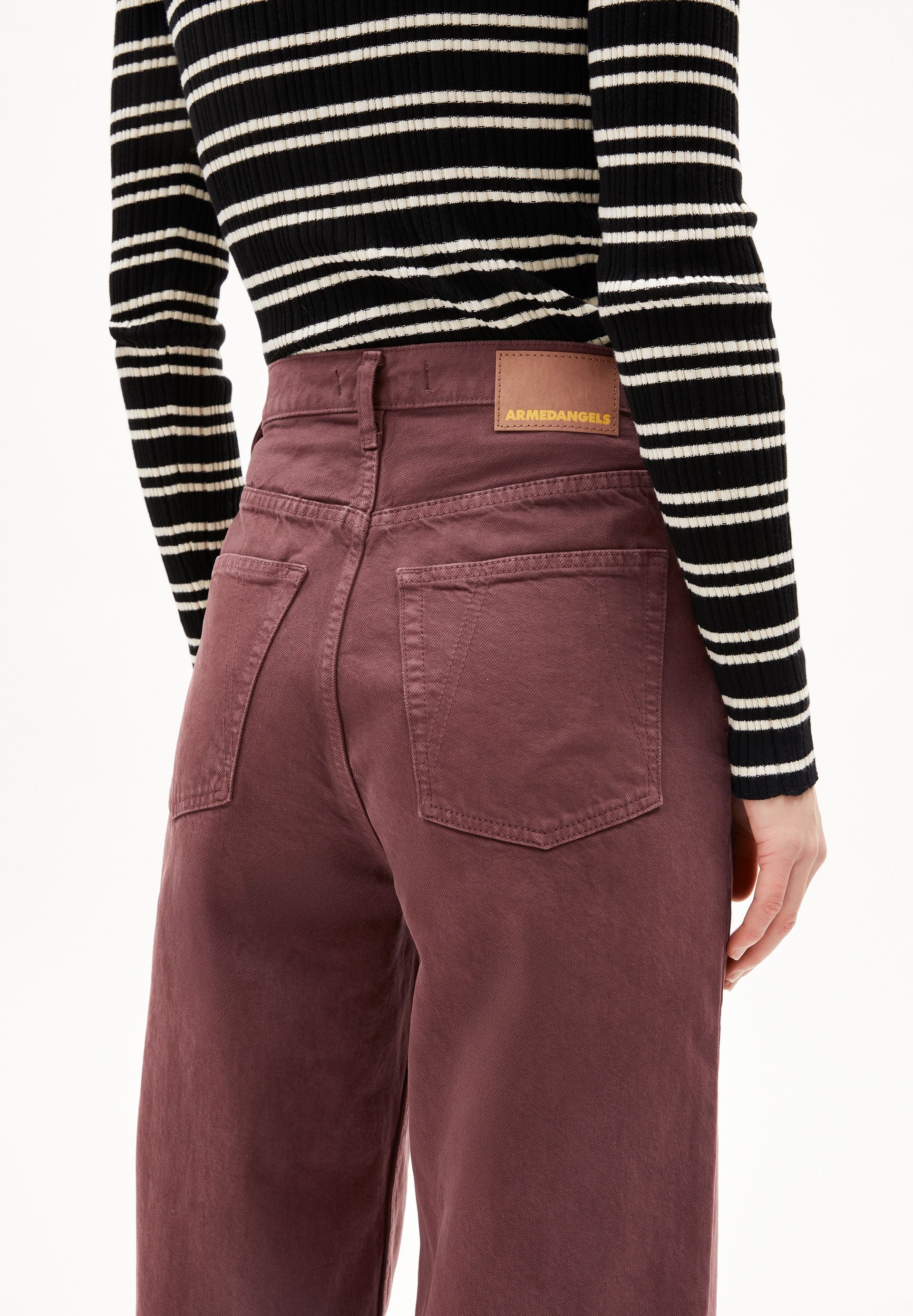 ENIJAA HIGH WAIST WIDE JEANS | dark berry - Image 3