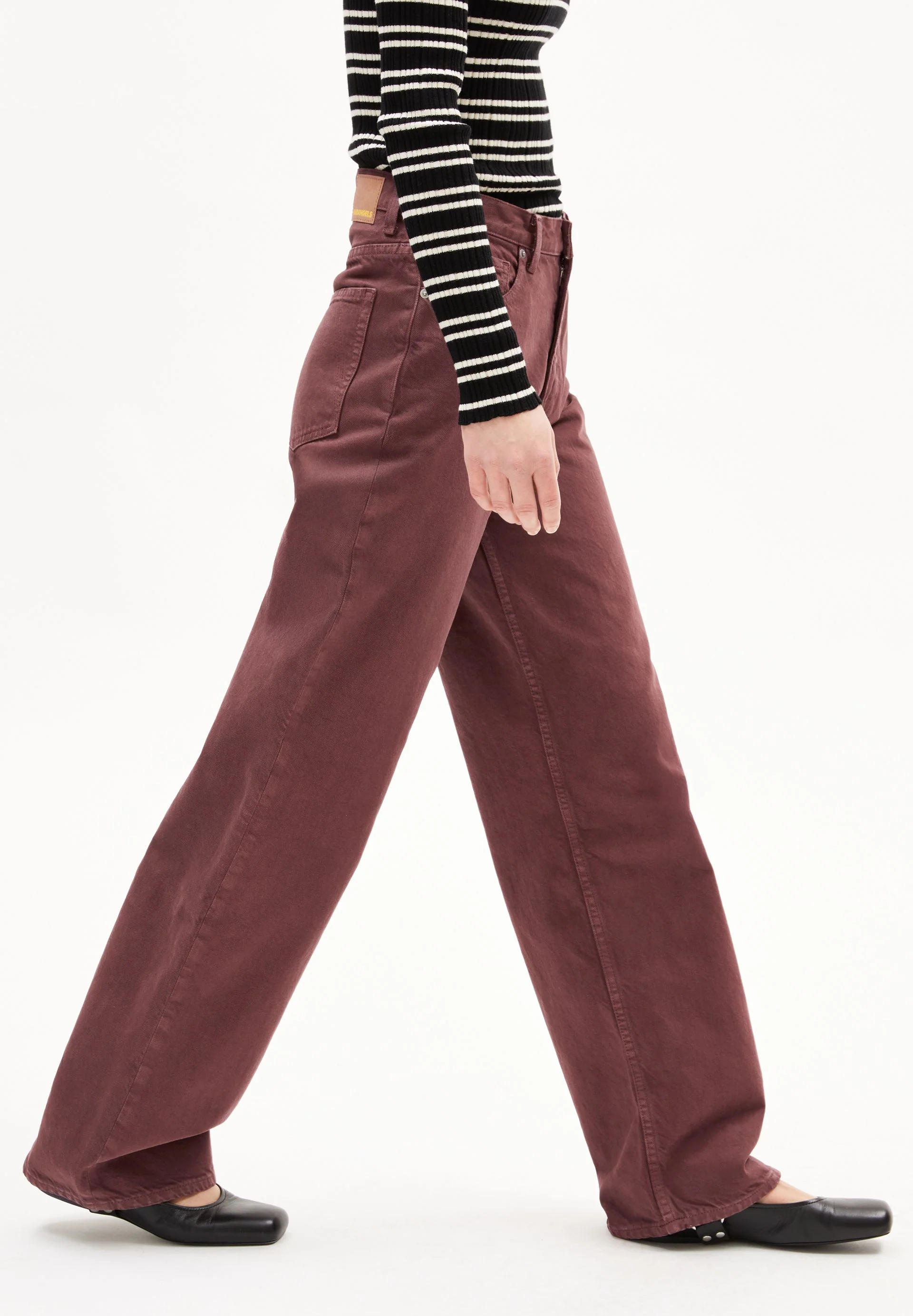 ENIJAA HIGH WAIST WIDE JEANS | dark berry - Image 6