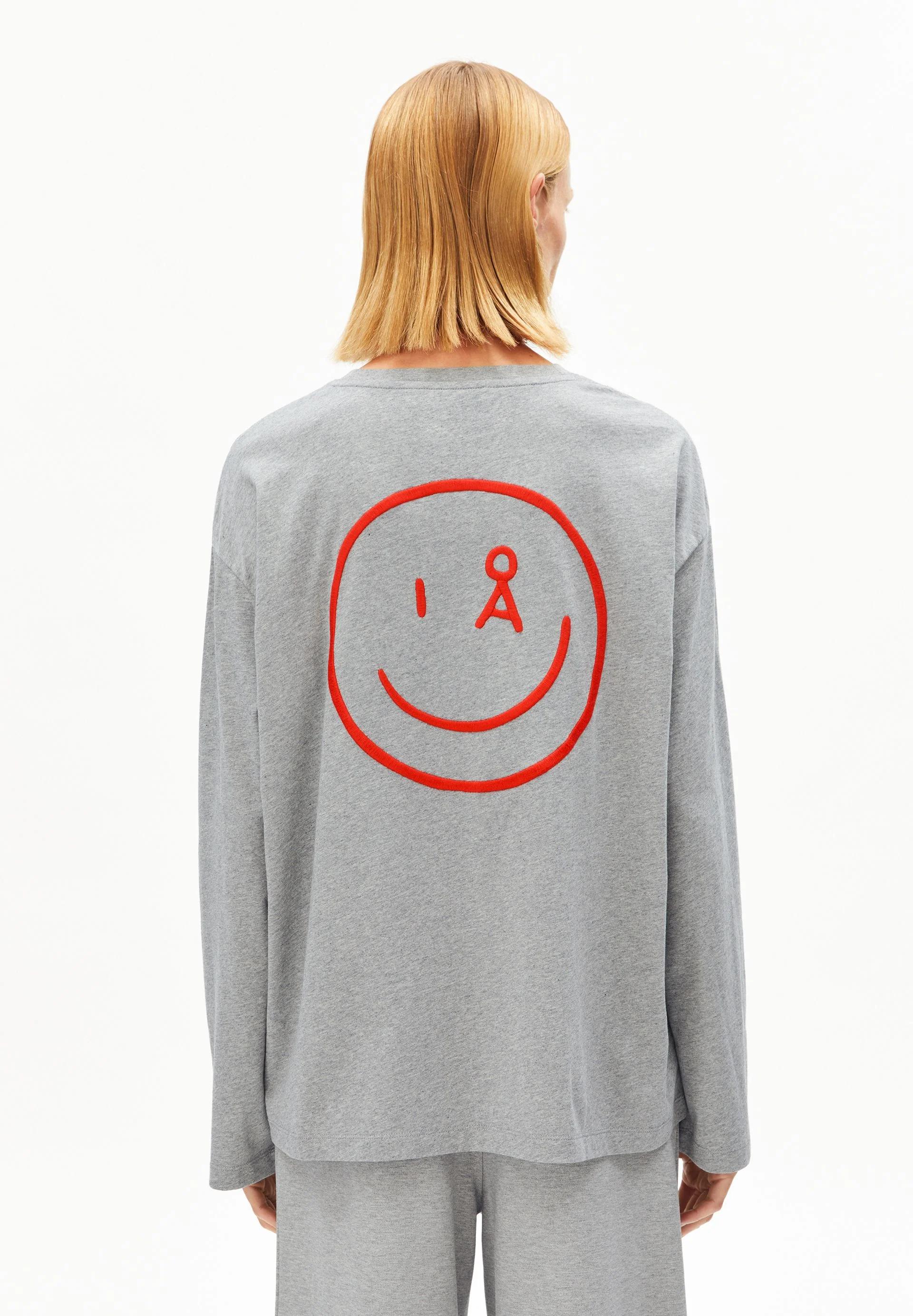FIETAA SMILE LANGARMSHIRT | silver melange - Image 2