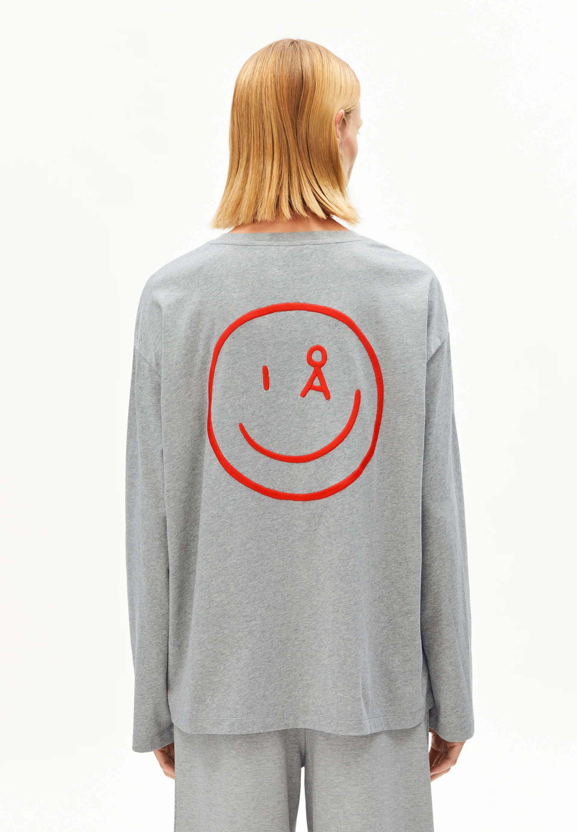 FIETAA SMILE LONGSLEEVE | silver melange - Image 2