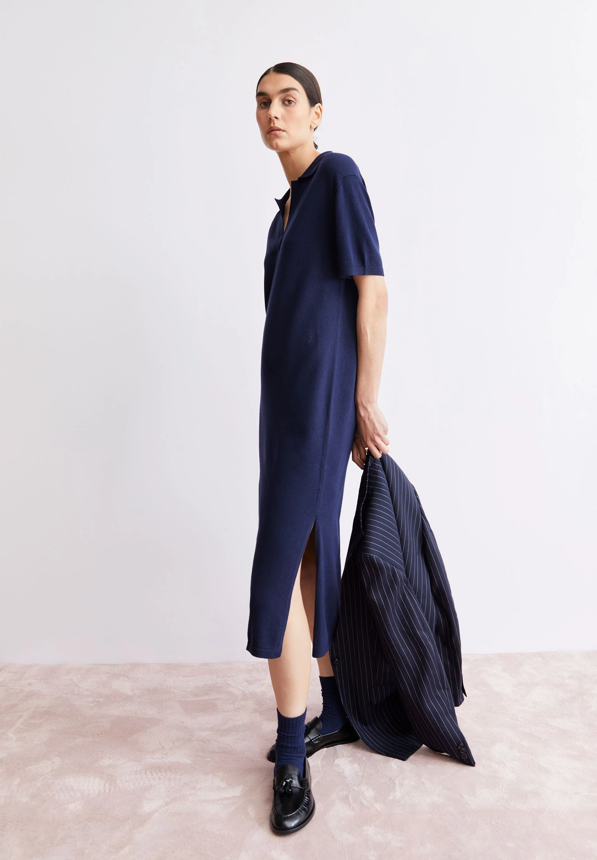 FEINSTRICK-POLOKLEID | tinted navy - Image 4