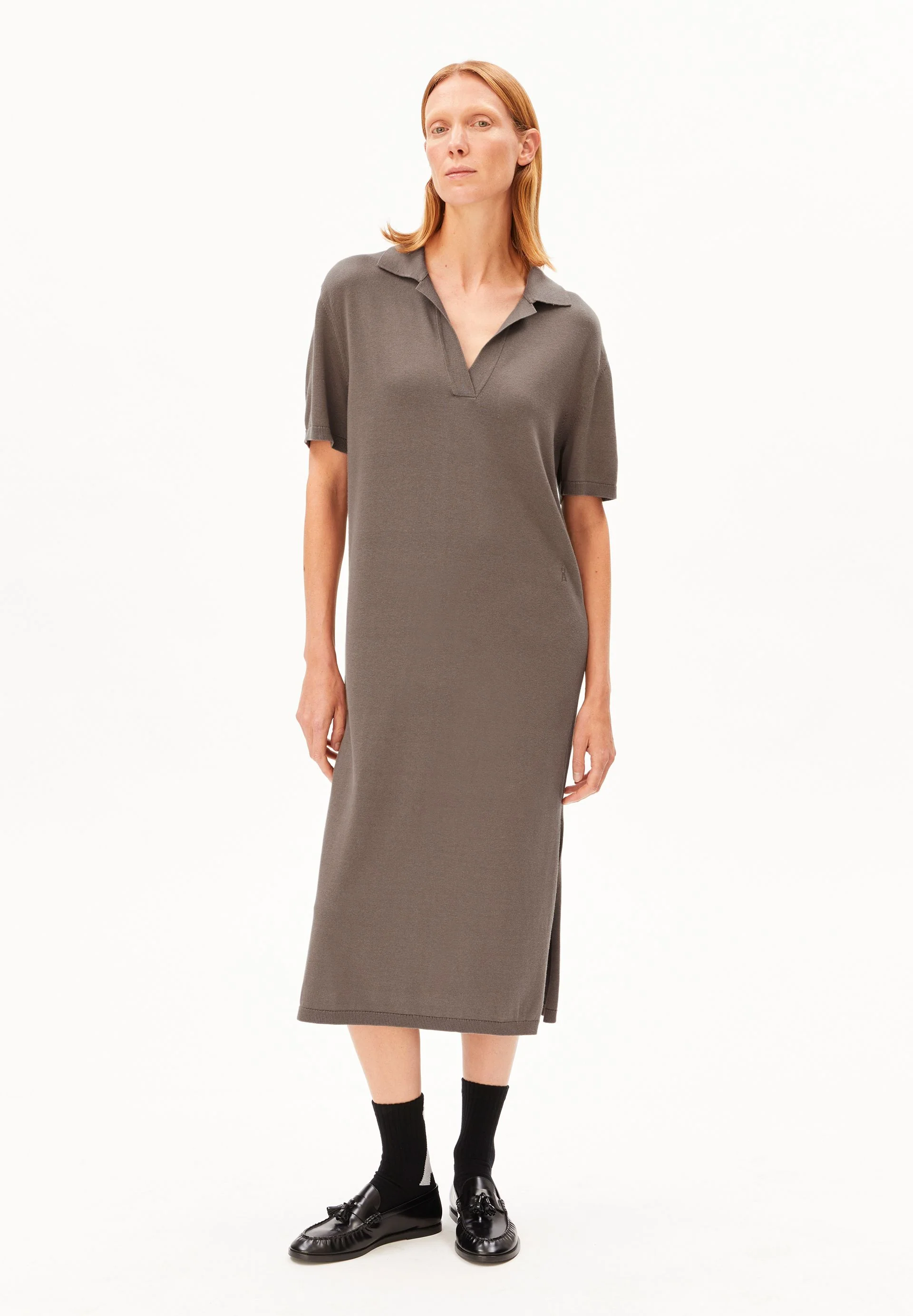 FEINSTRICK-POLOKLEID | walnut cream - Image 5