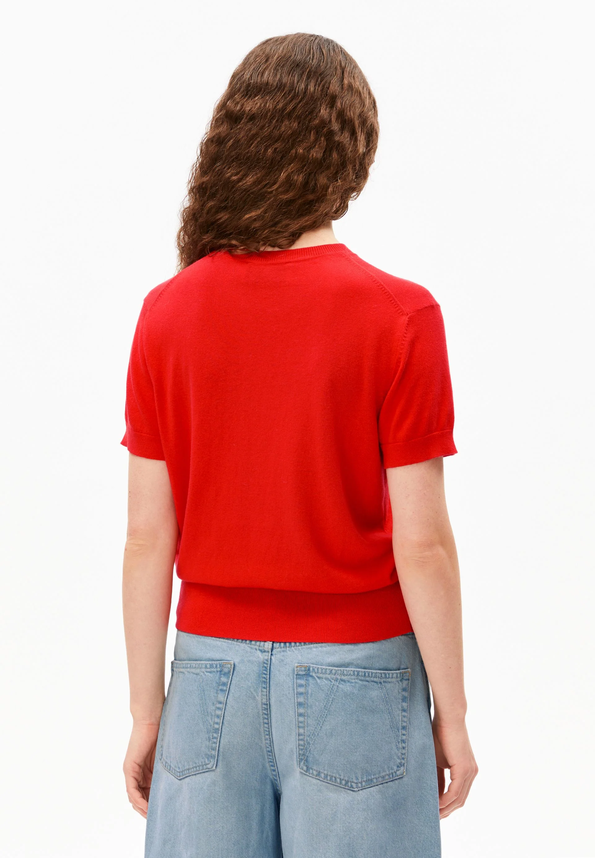 KURZÄRMLIGER FEINSTRICKPULLOVER | mars red - Image 2