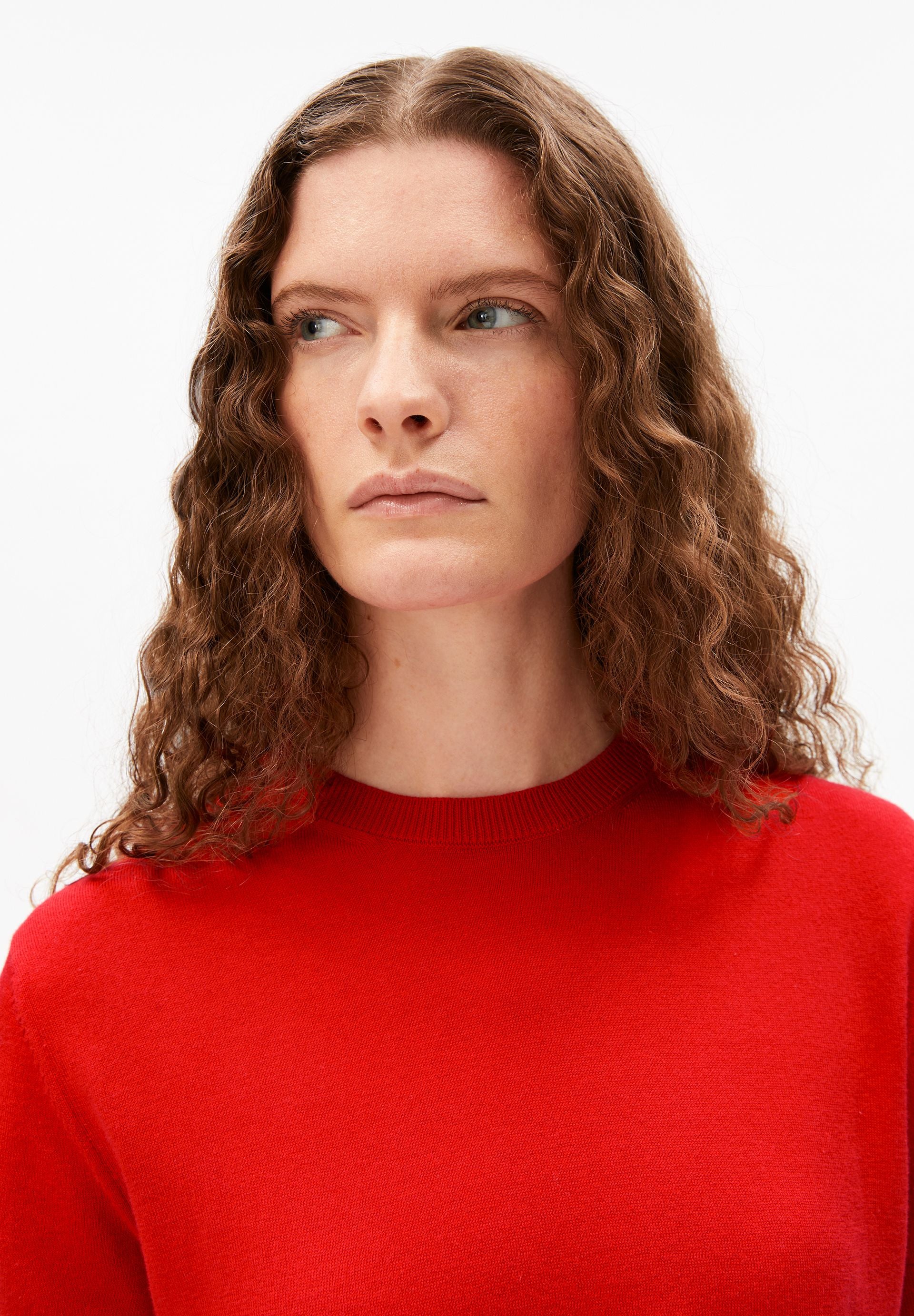 KURZÄRMLIGER FEINSTRICKPULLOVER | mars red - Image 3