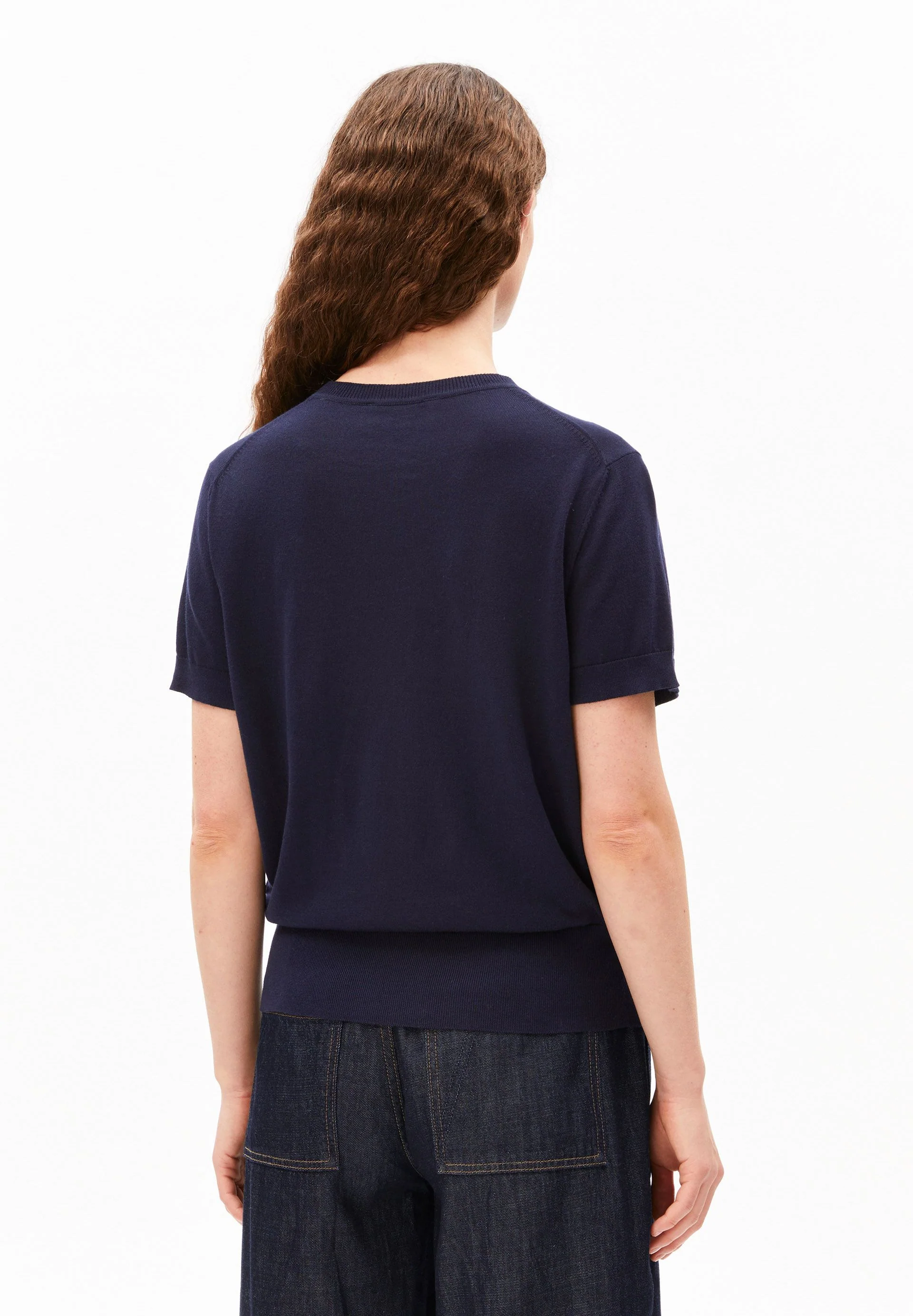 KURZÄRMLIGER FEINSTRICKPULLOVER | tinted navy - Image 2