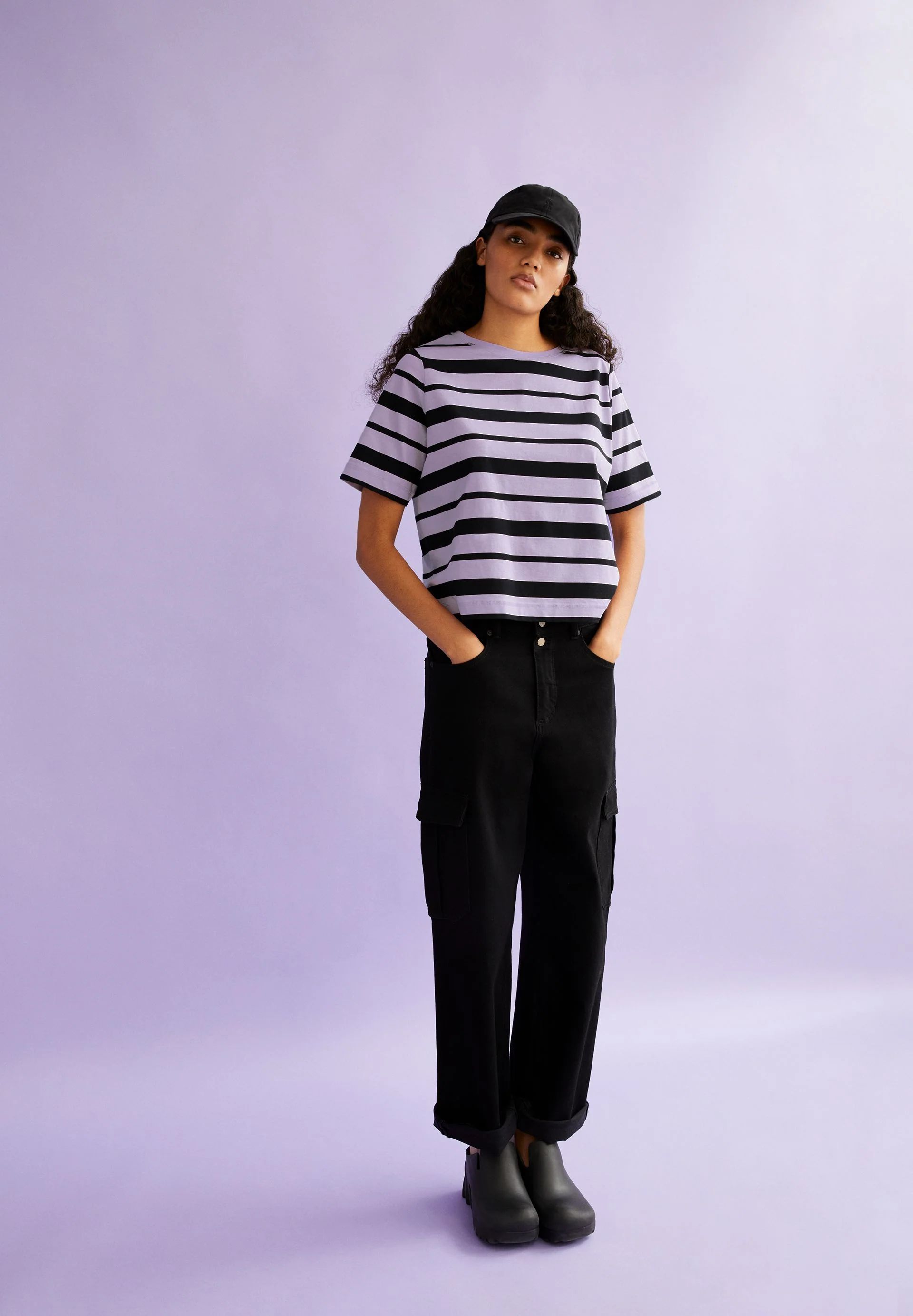 FINIAA BLOCK STRIPES | lavender light-black - Image 4