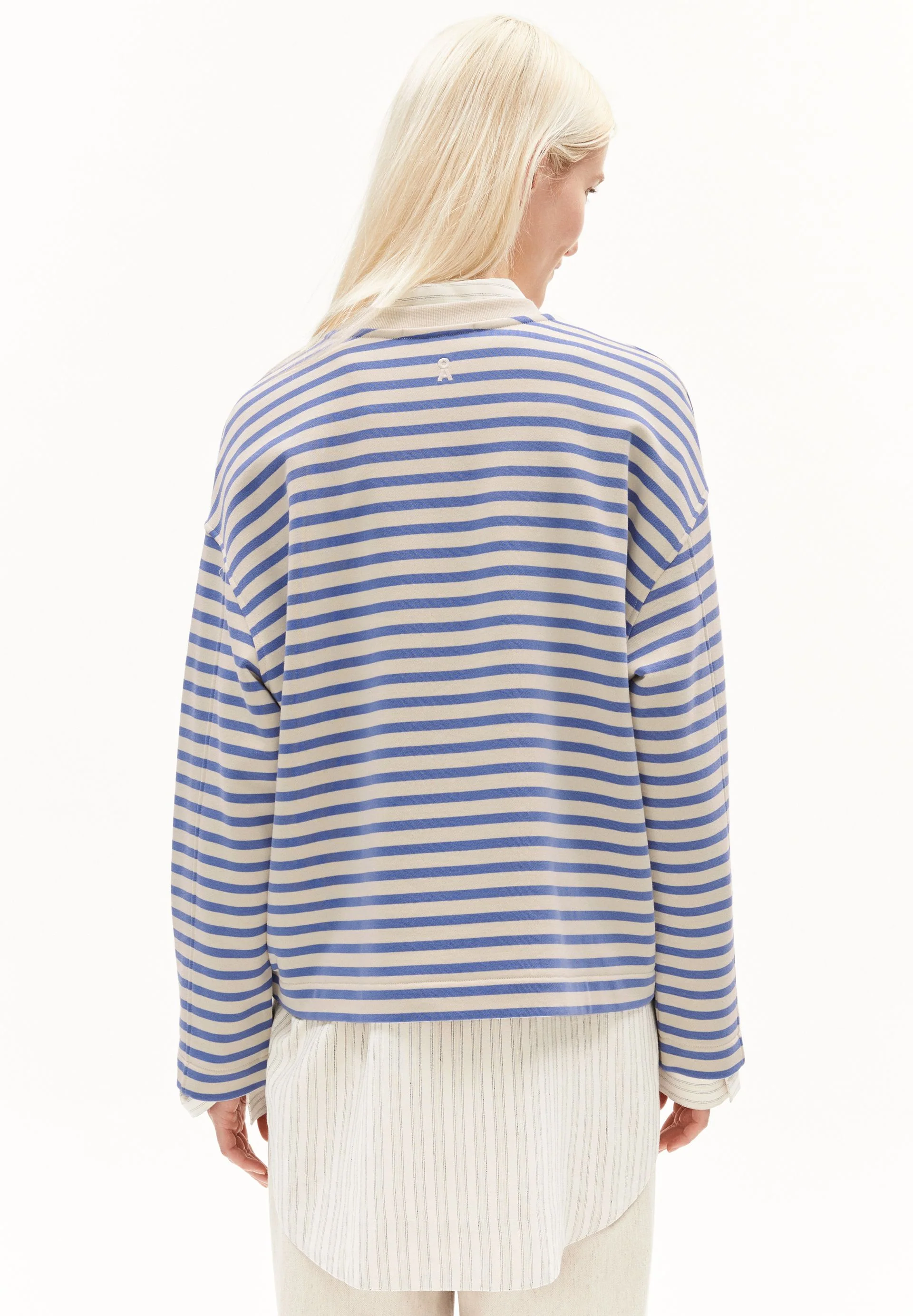 FRANKAA MAARLEN GESTREIFTES SWEATSHIRT | blue bloom-undyed - Image 2