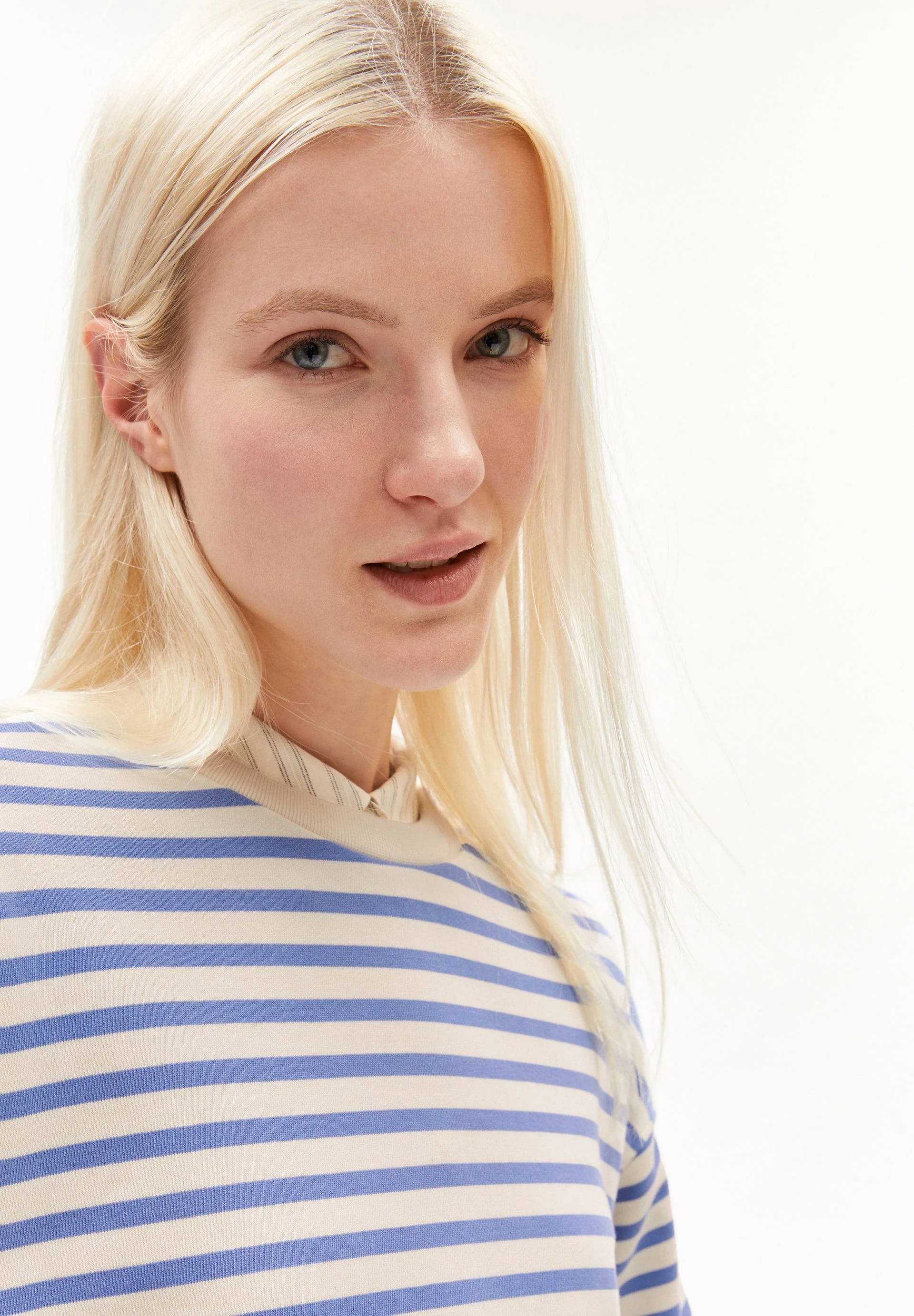 FRANKAA MAARLEN GESTREIFTES SWEATSHIRT | blue bloom-undyed - Image 3