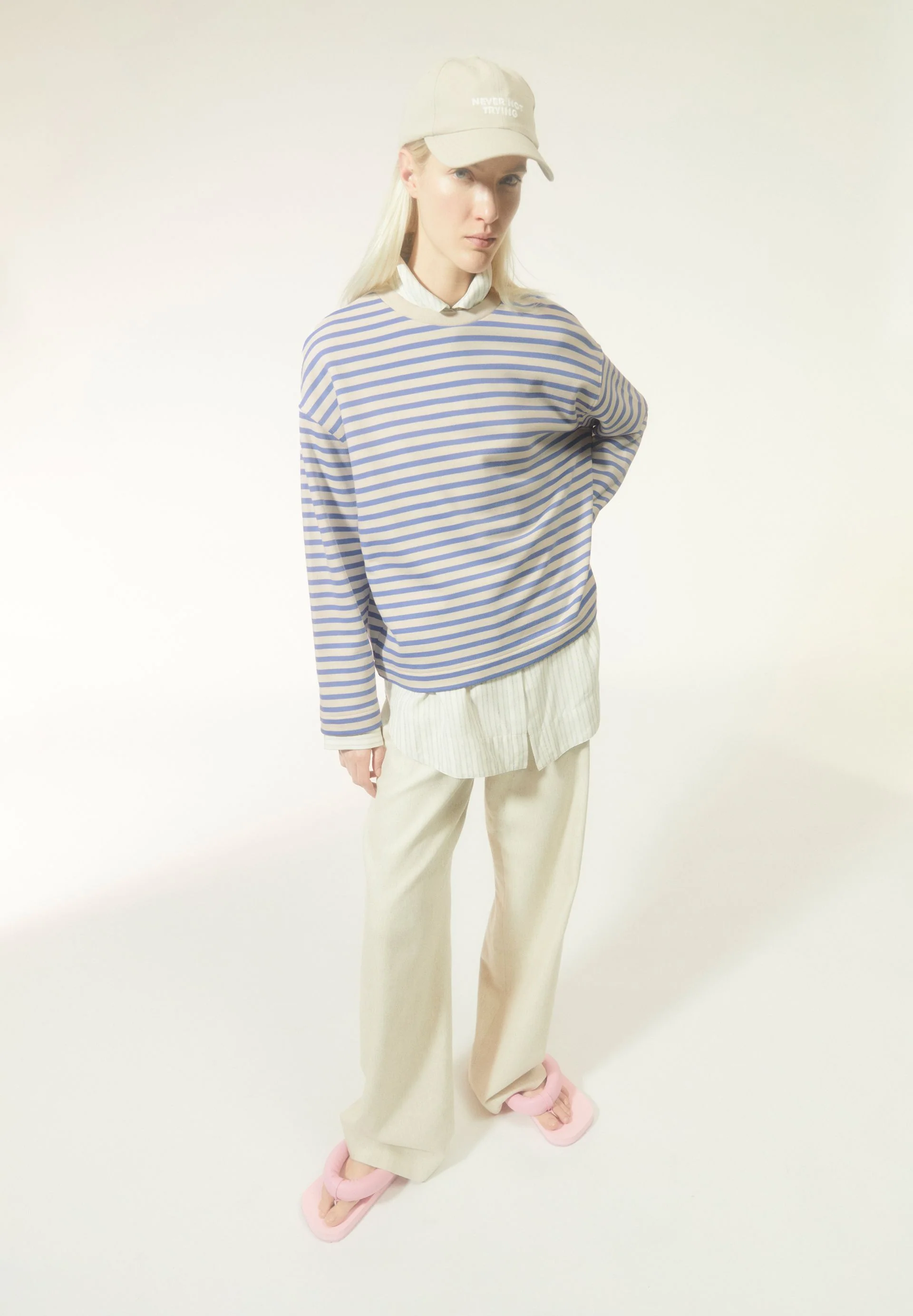 FRANKAA MAARLEN GESTREIFTES SWEATSHIRT | blue bloom-undyed - Image 4
