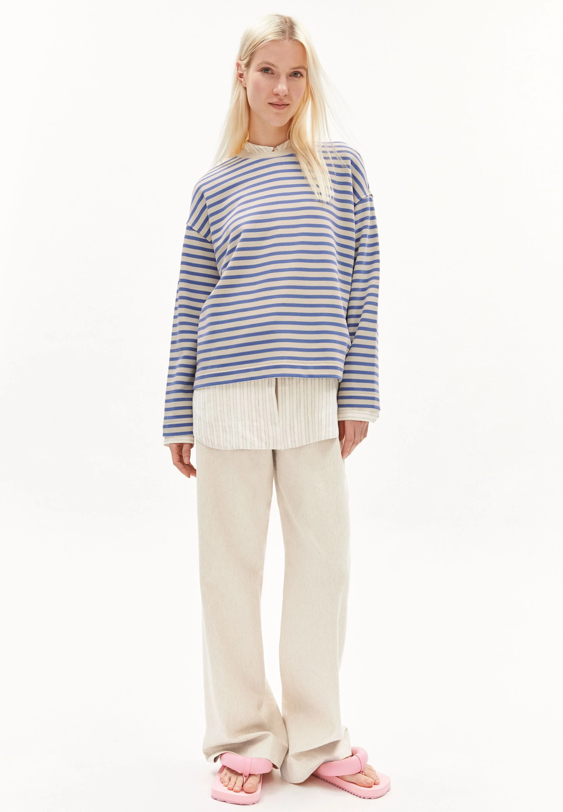 FRANKAA MAARLEN GESTREIFTES SWEATSHIRT | blue bloom-undyed - Image 5