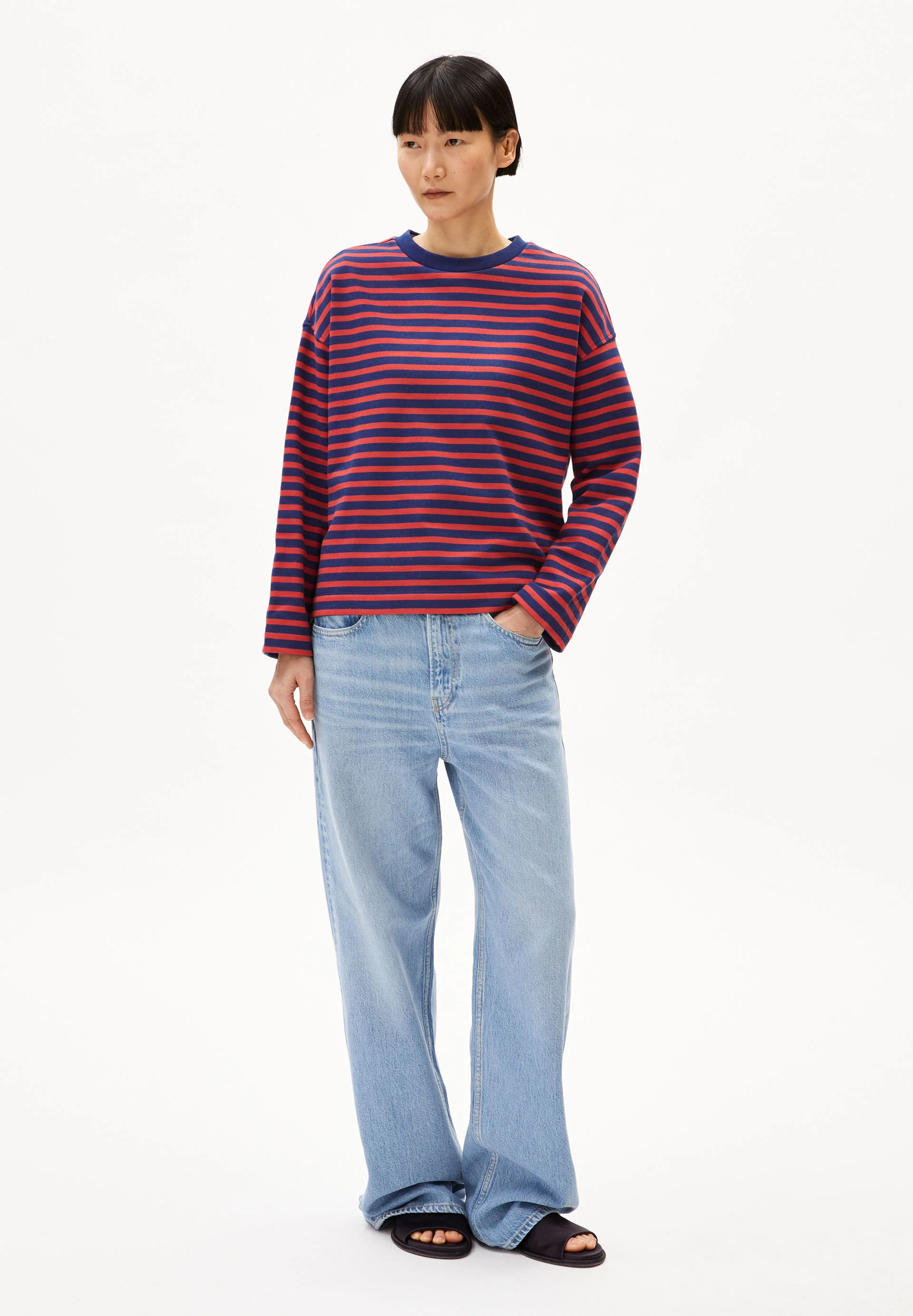 FRANKAA MAARLEN GESTREIFTES SWEATSHIRT | blue noon-coral blush - Image 5