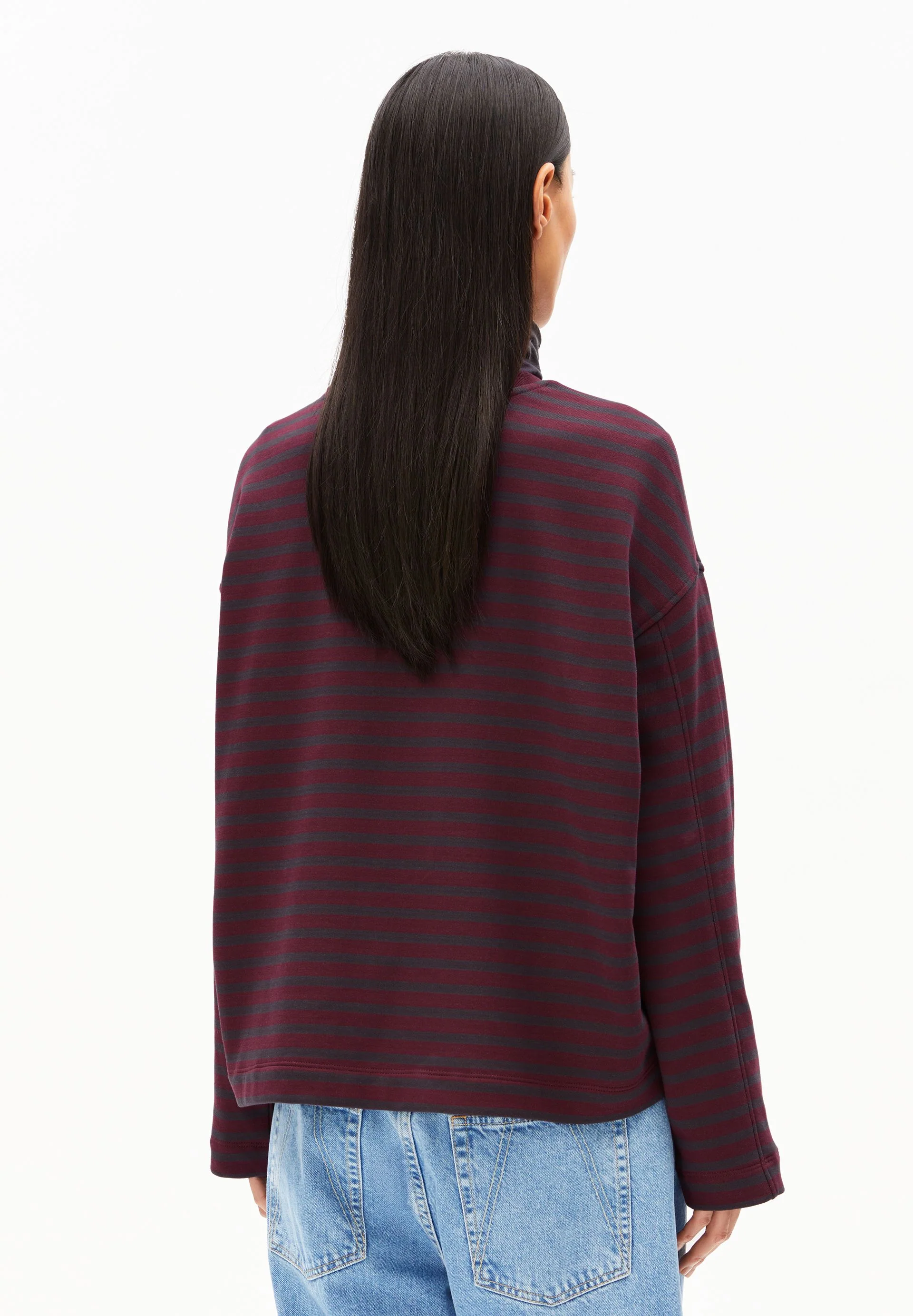 FRANKAA MAARLEN GESTREIFTES SWEATSHIRT | dark cranberry-dark steel - Image 2