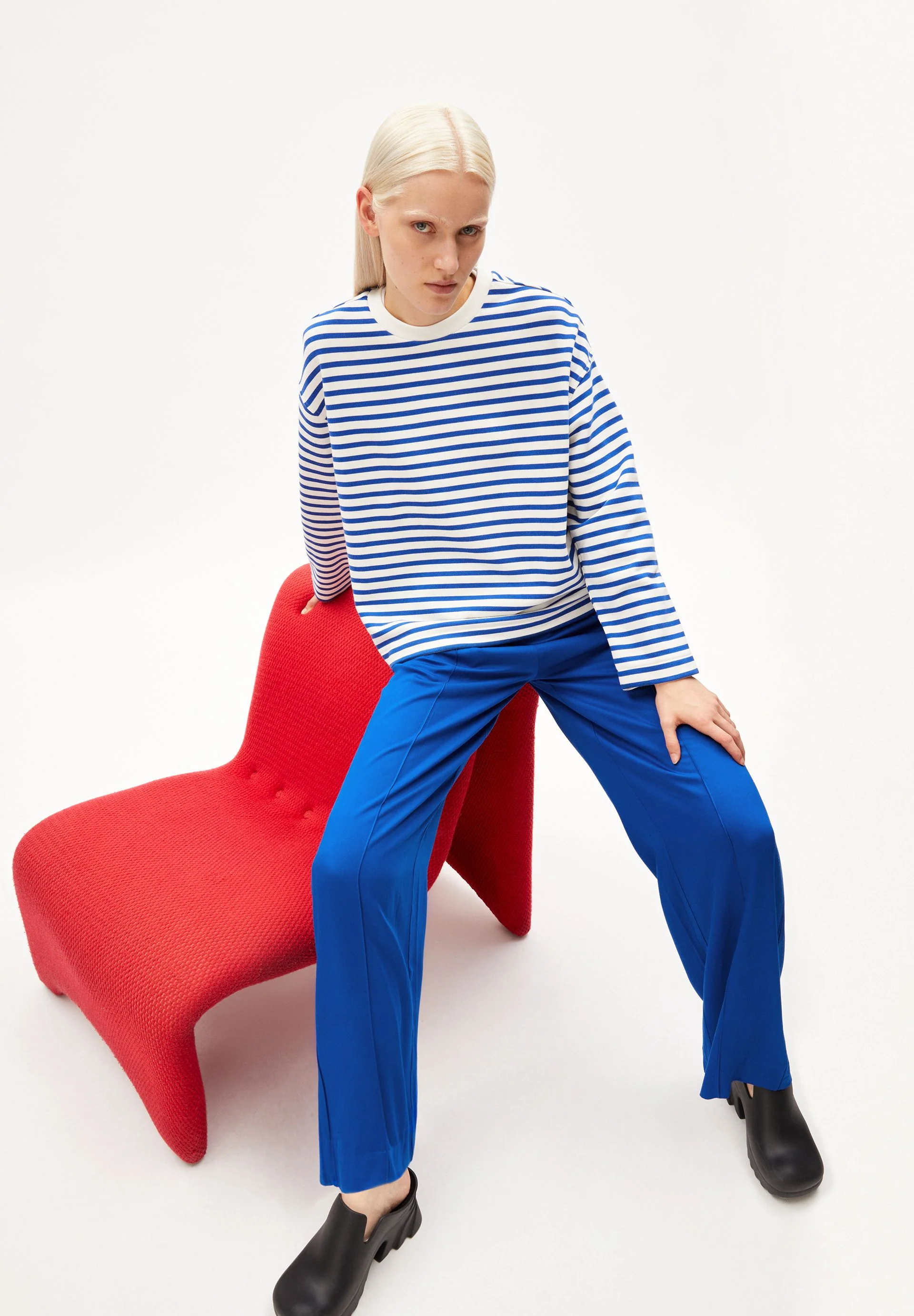 FRANKAA MAARLEN GESTREIFTES SWEATSHIRT | dynamo blue-undyed - Image 4