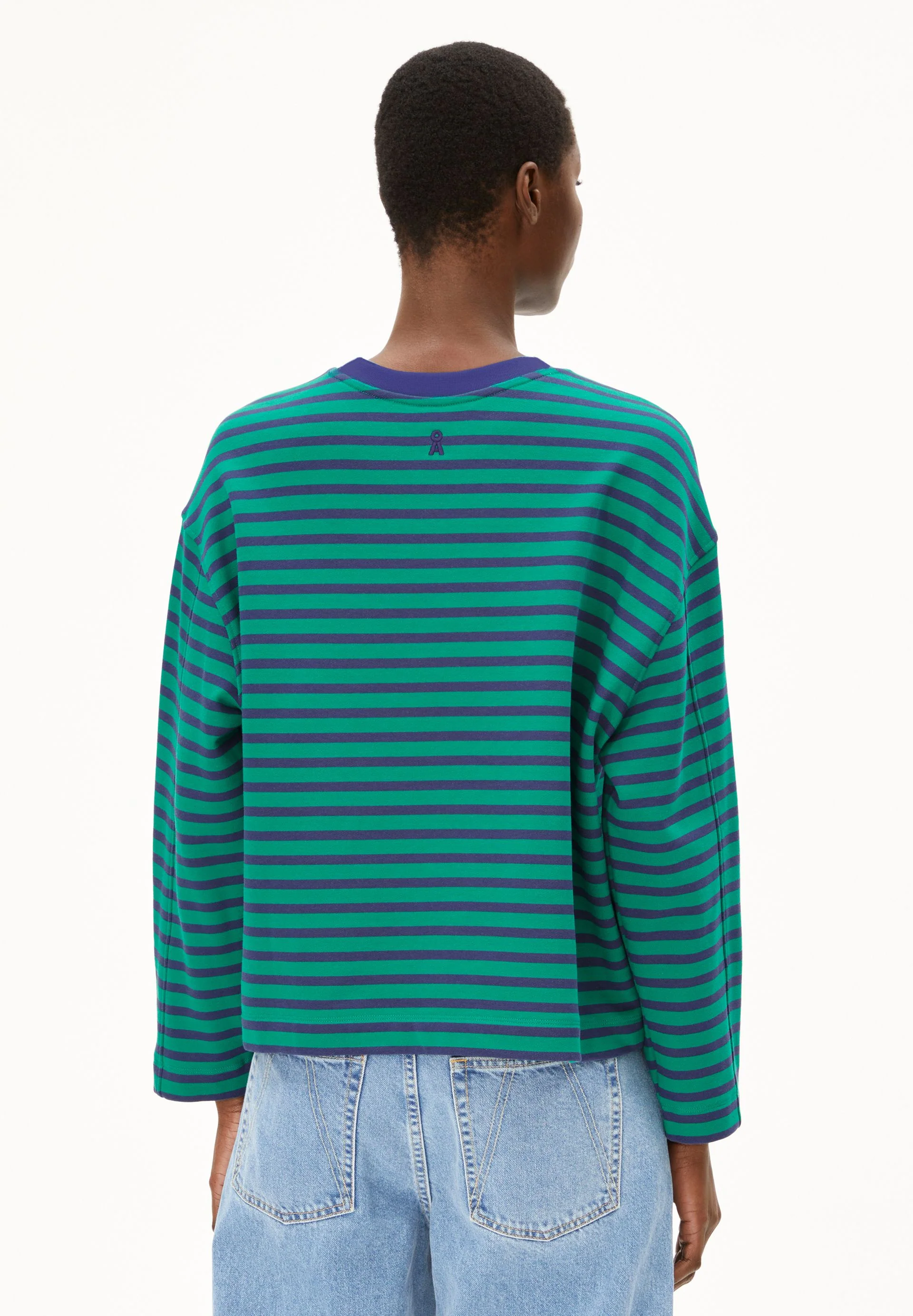 FRANKAA MAARLEN GESTREIFTES SWEATSHIRT | emerald green-blue noon - Image 2