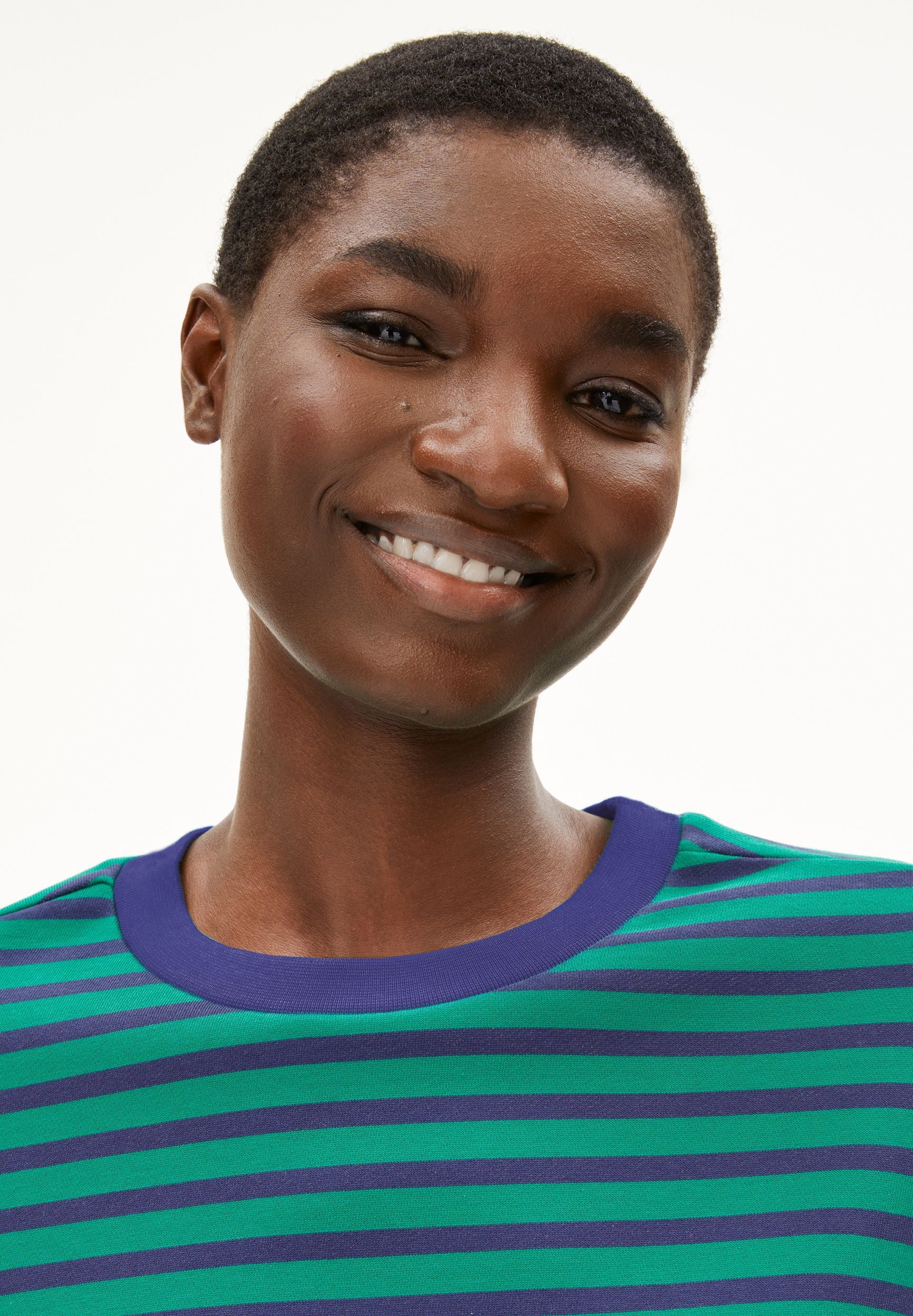 FRANKAA MAARLEN GESTREIFTES SWEATSHIRT | emerald green-blue noon - Image 3