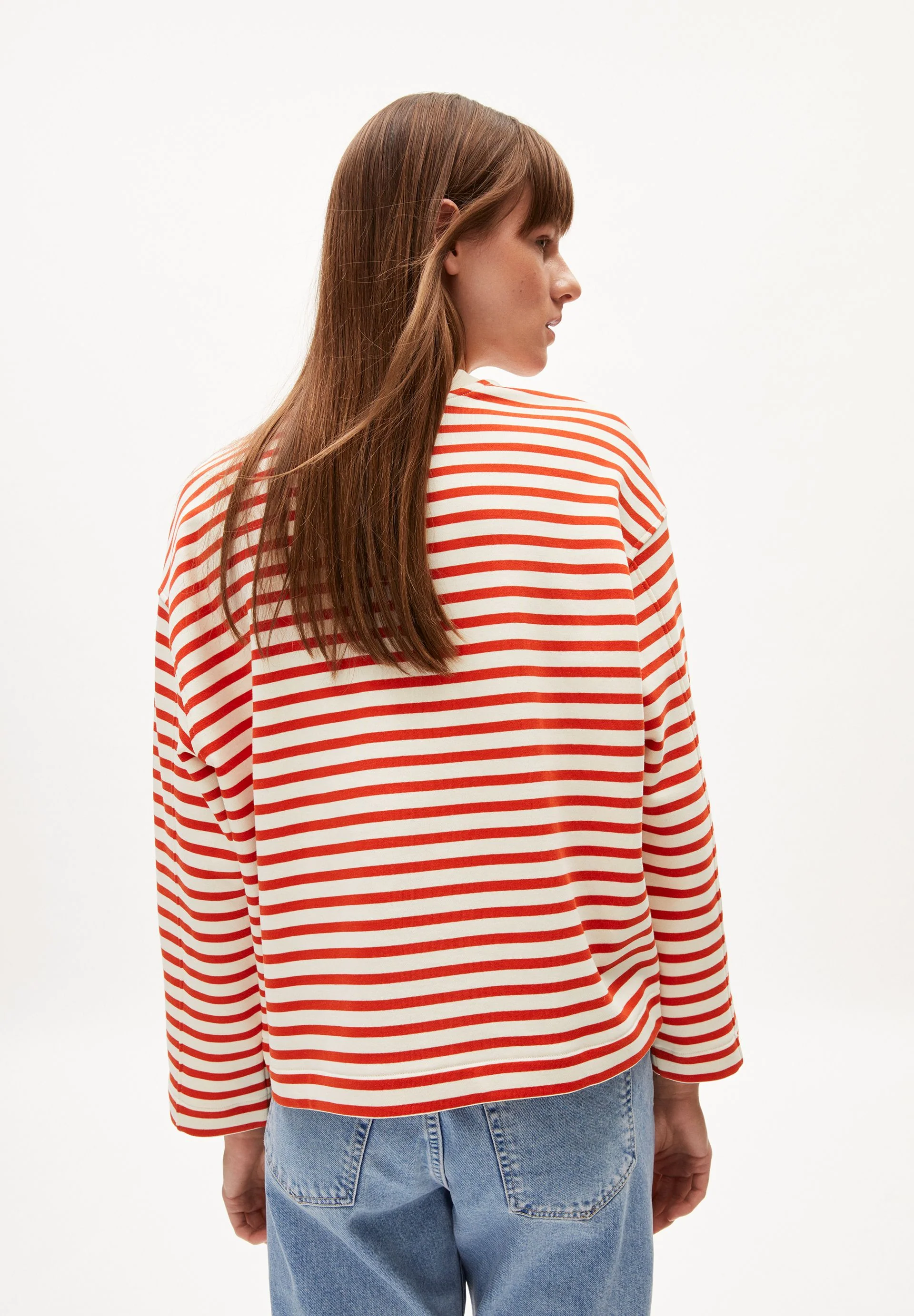 FRANKAA MAARLEN GESTREIFTES SWEATSHIRT | emergency red-undyed - Image 2