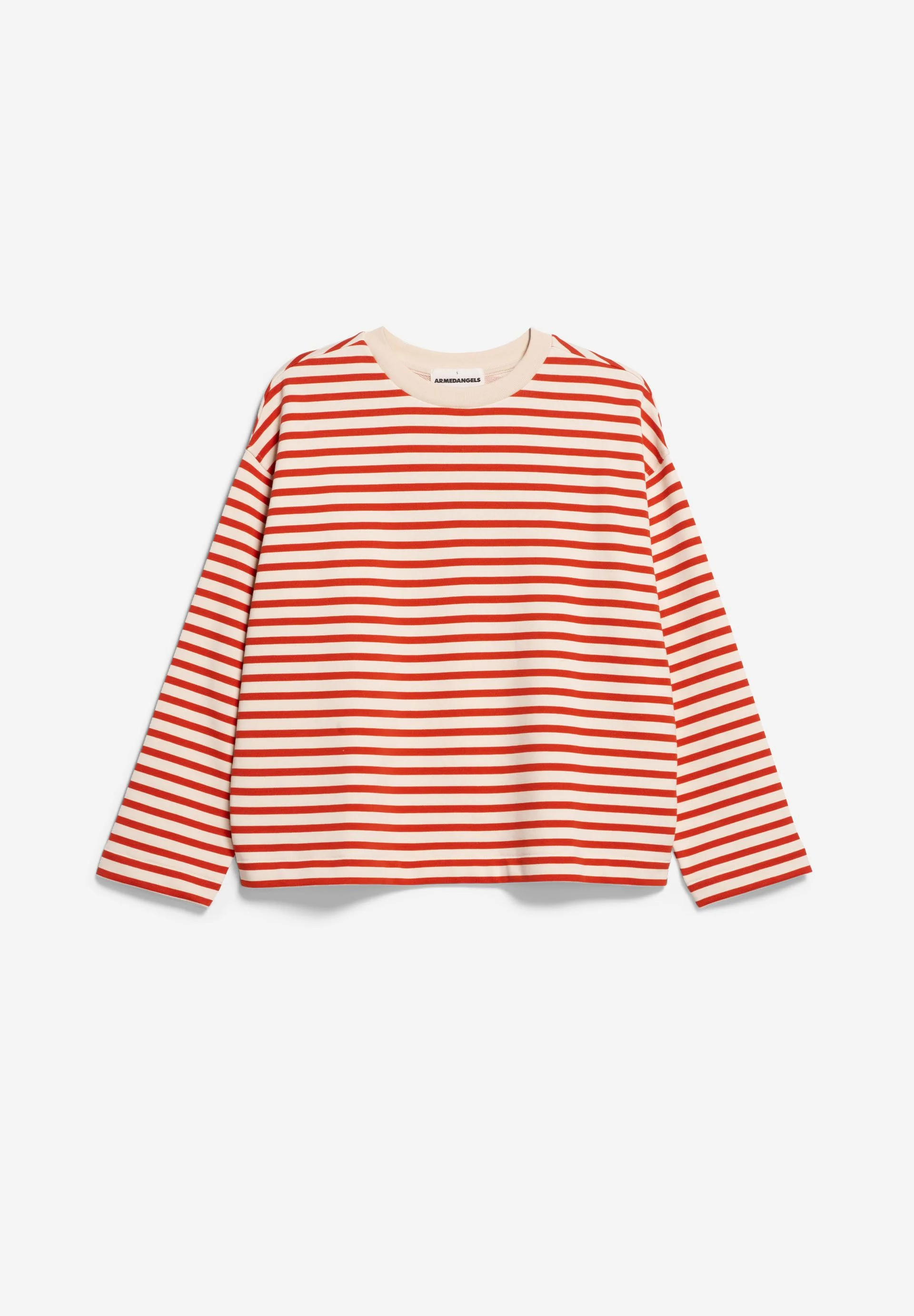 FRANKAA MAARLEN GESTREIFTES SWEATSHIRT | emergency red-undyed - Image 6