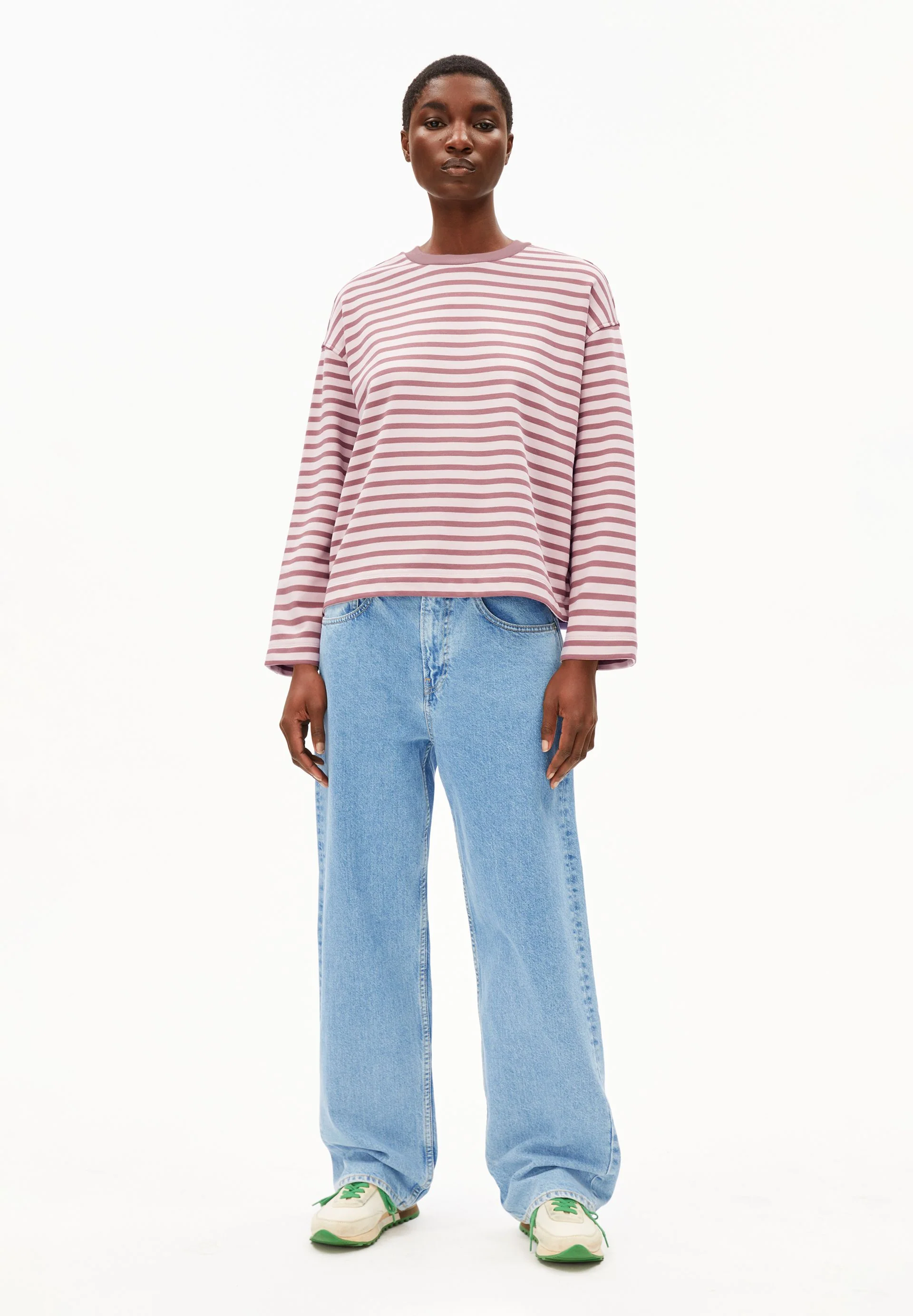 FRANKAA MAARLEN GESTREIFTES SWEATSHIRT | ice grape-dark berry - Image 5