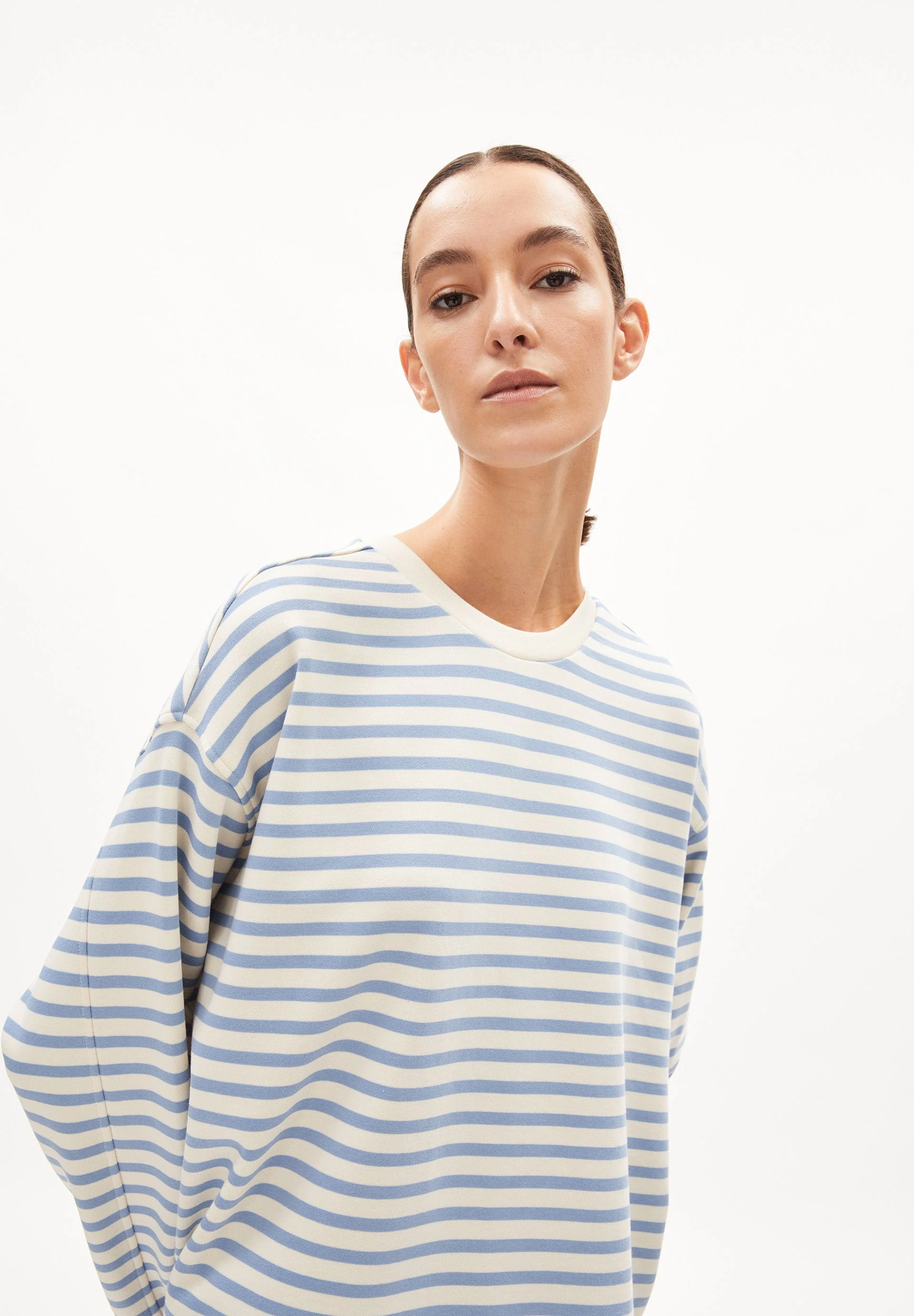 FRANKAA MAARLEN GESTREIFTES SWEATSHIRT | iceberg blue-undyed - Image 3