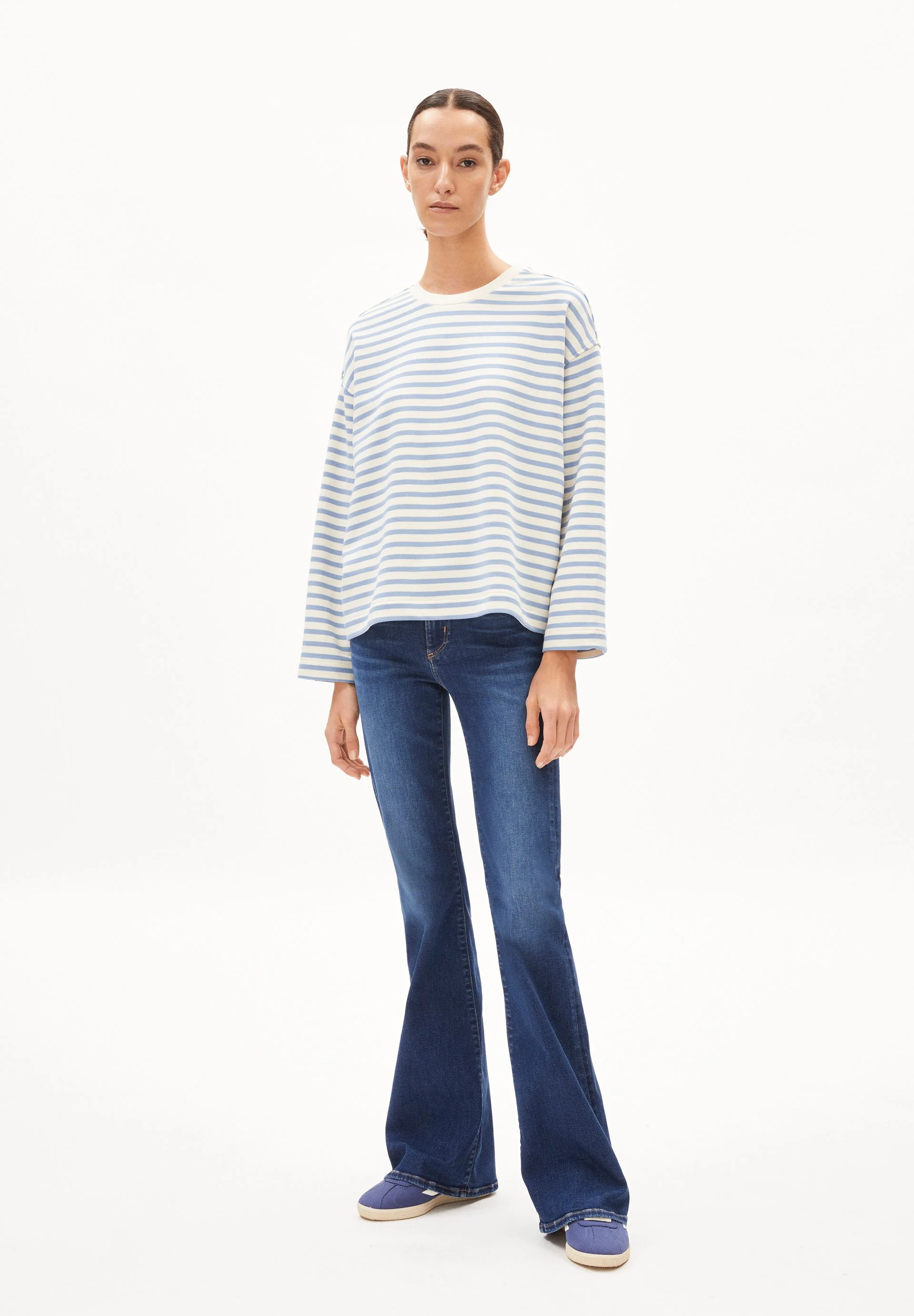 FRANKAA MAARLEN GESTREIFTES SWEATSHIRT | iceberg blue-undyed - Image 5