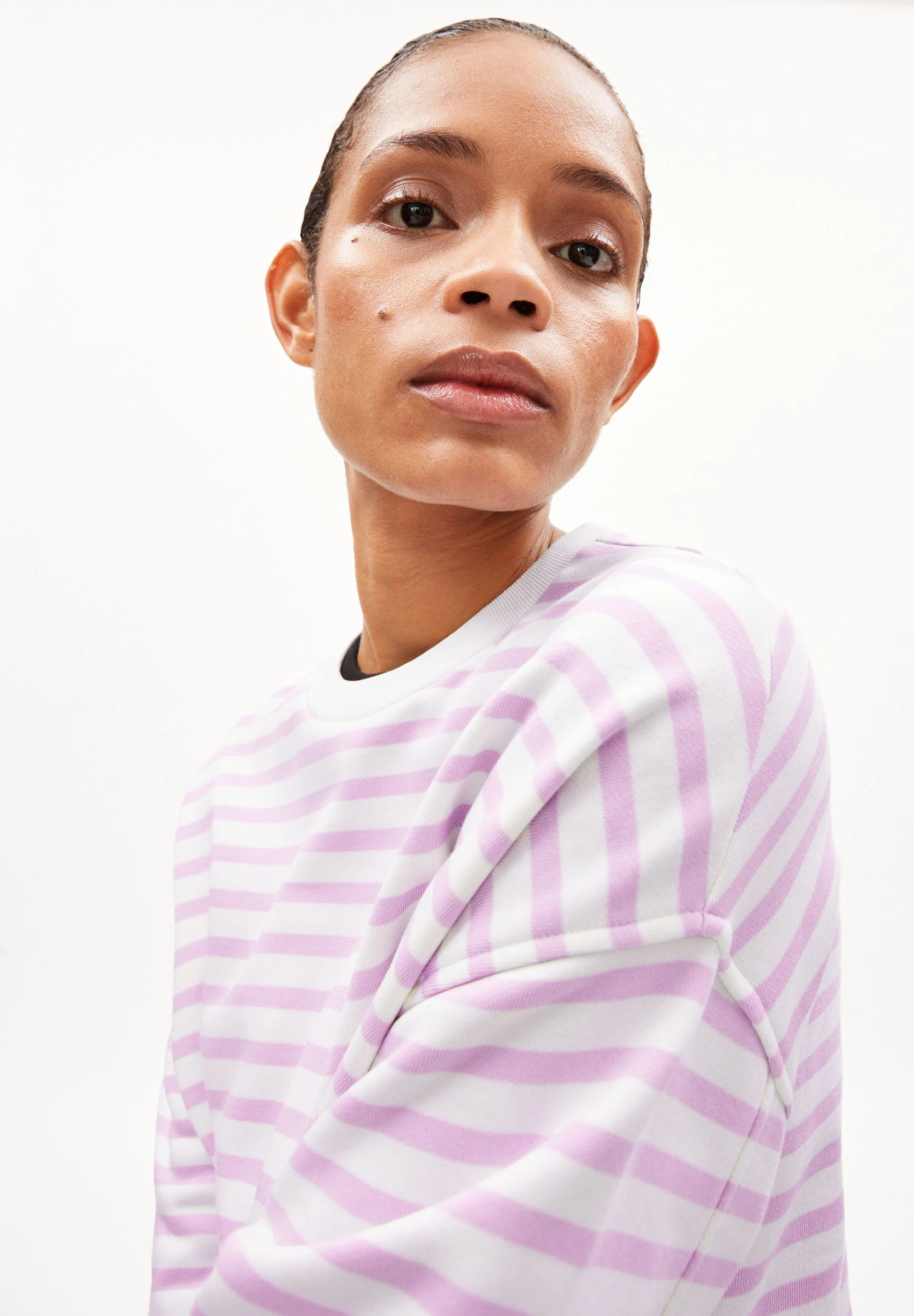 FRANKAA MAARLEN GESTREIFTES SWEATSHIRT | lavender light-undyed - Image 3