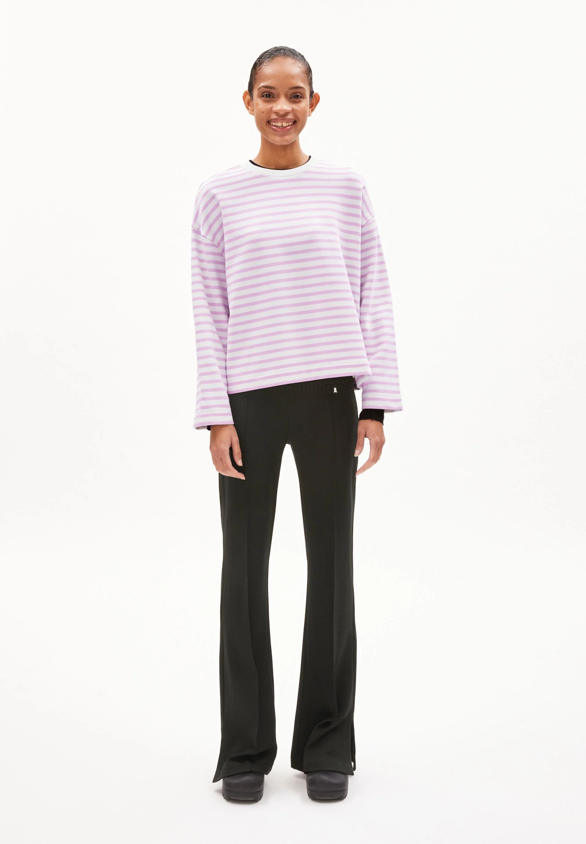 FRANKAA MAARLEN GESTREIFTES SWEATSHIRT | lavender light-undyed - Image 5