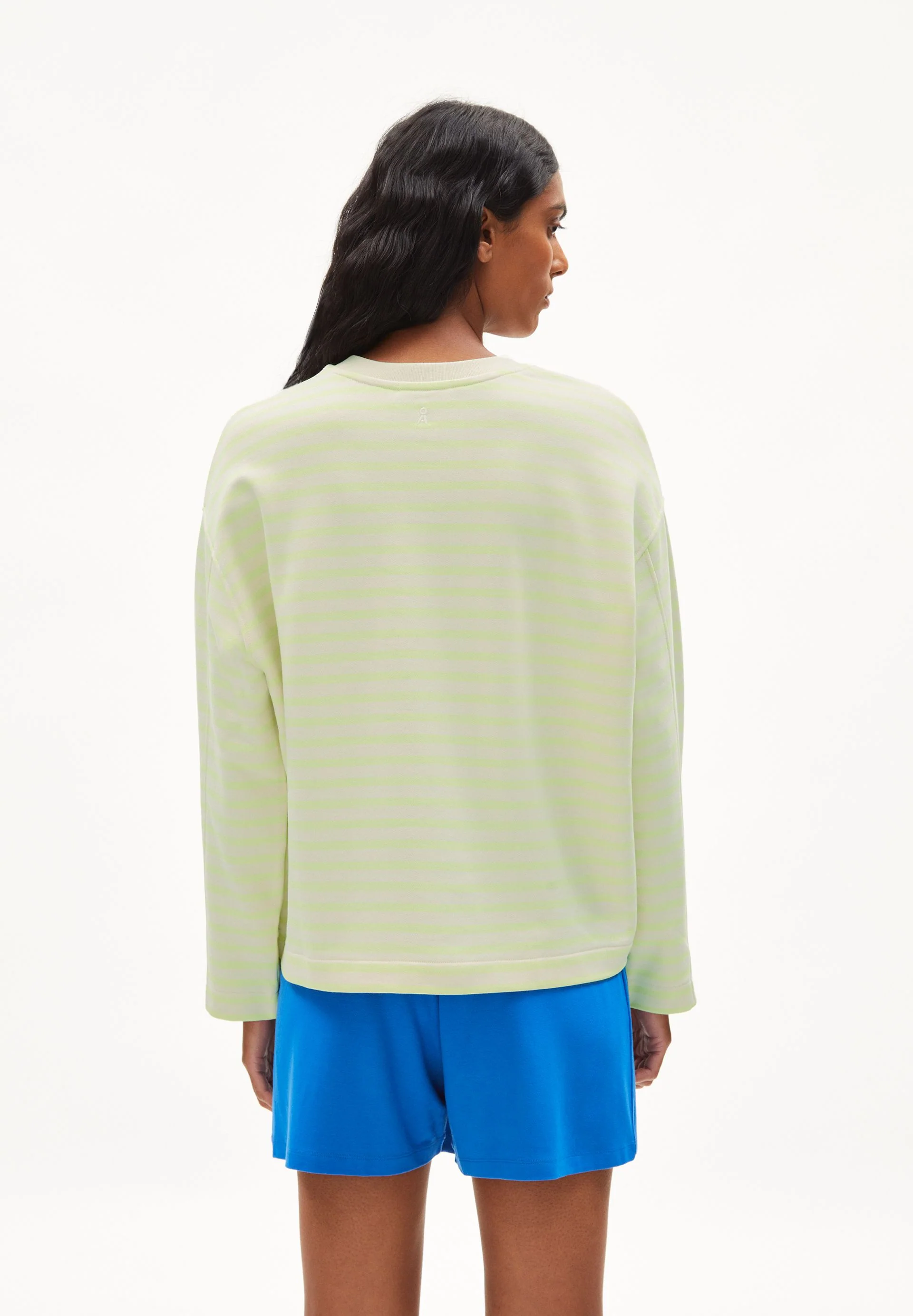 FRANKAA MAARLEN GESTREIFTES SWEATSHIRT | light lime-undyed - Image 2