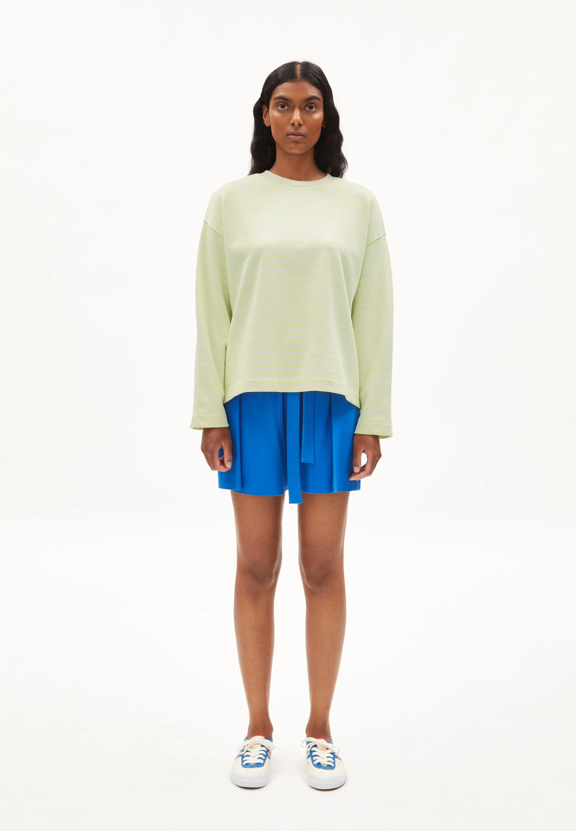 FRANKAA MAARLEN GESTREIFTES SWEATSHIRT | light lime-undyed - Image 5