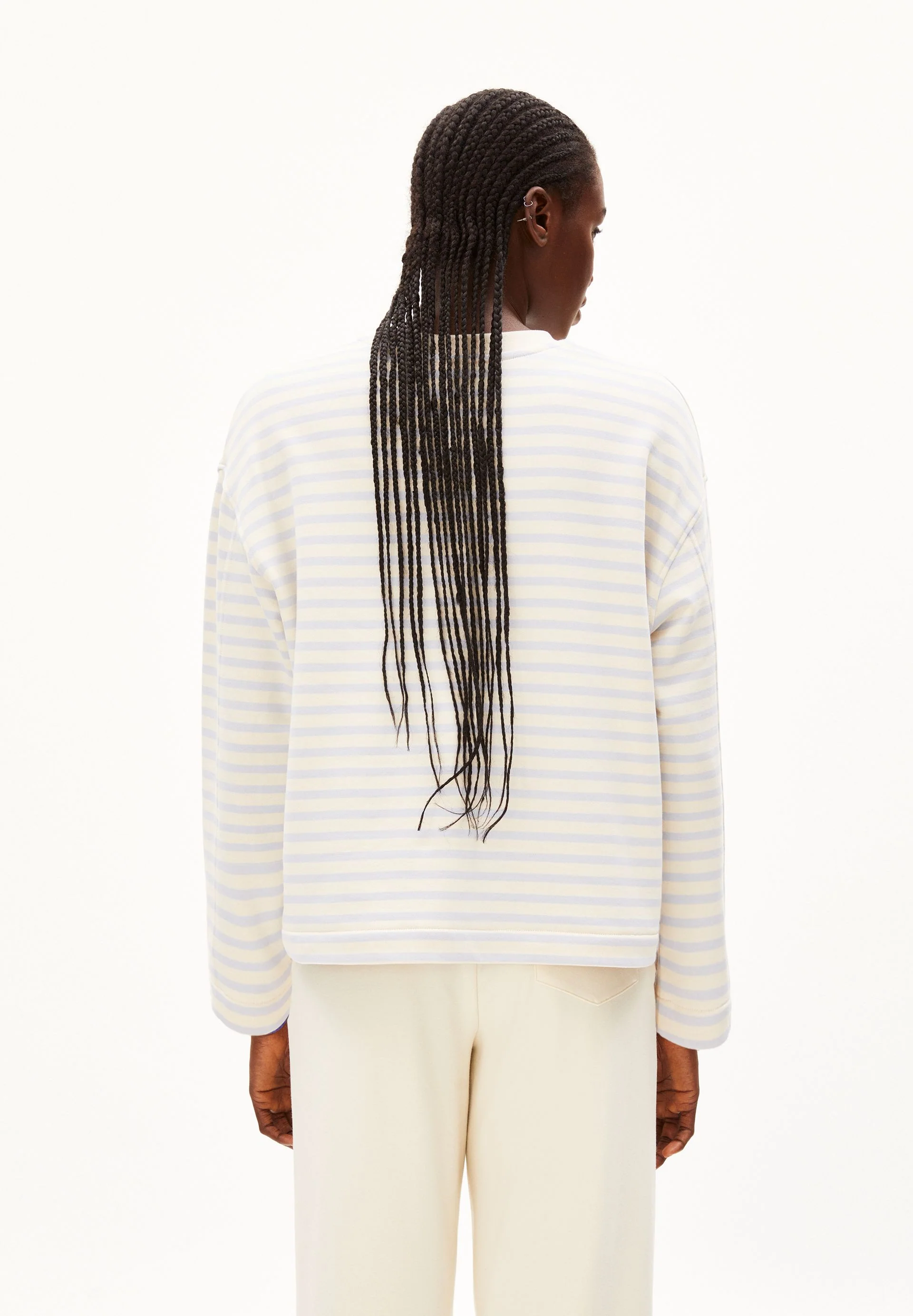 FRANKAA MAARLEN GESTREIFTES SWEATSHIRT | morning sky-undyed - Image 2
