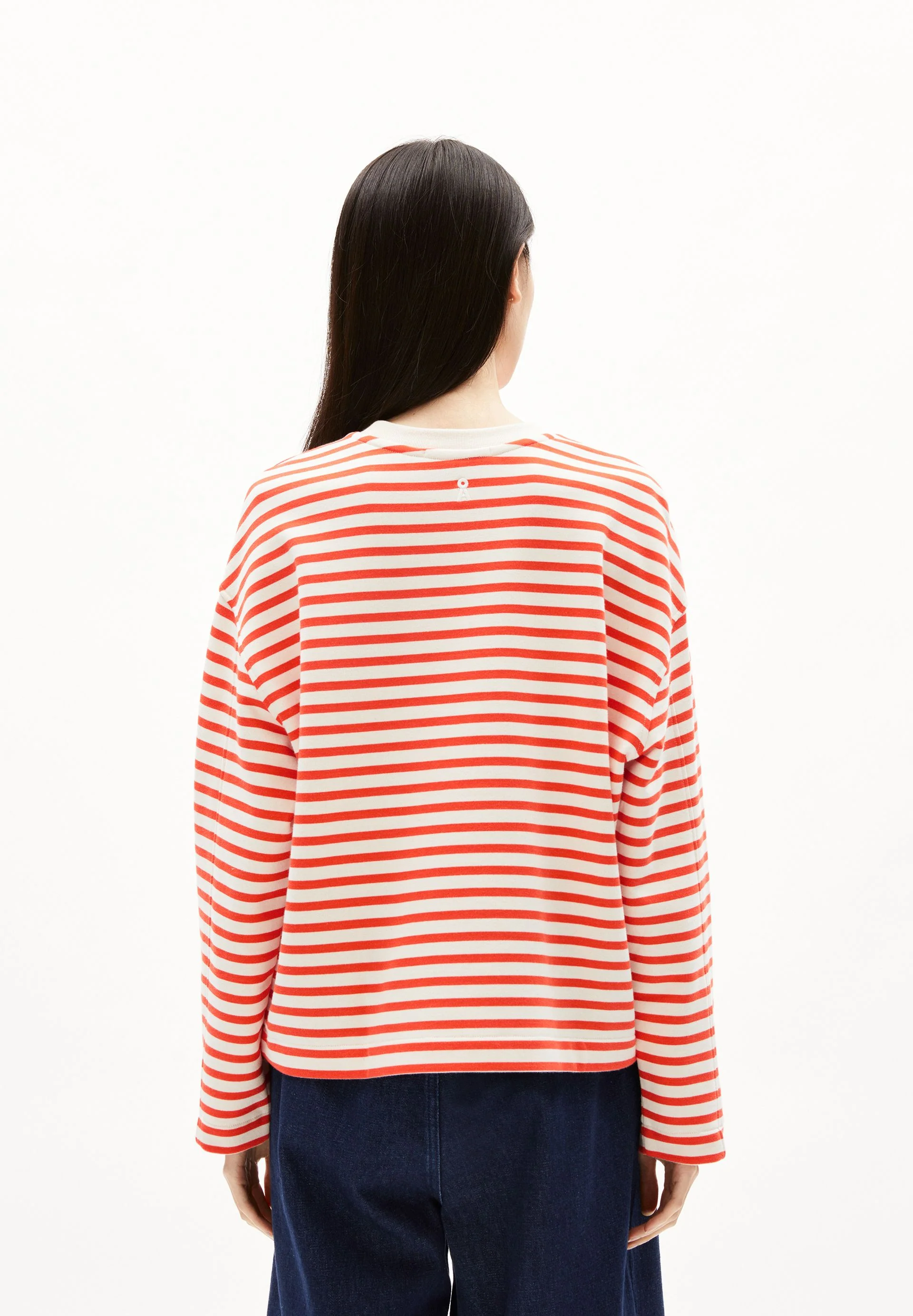 FRANKAA MAARLEN GESTREIFTES SWEATSHIRT | poppy red-undyed - Image 2