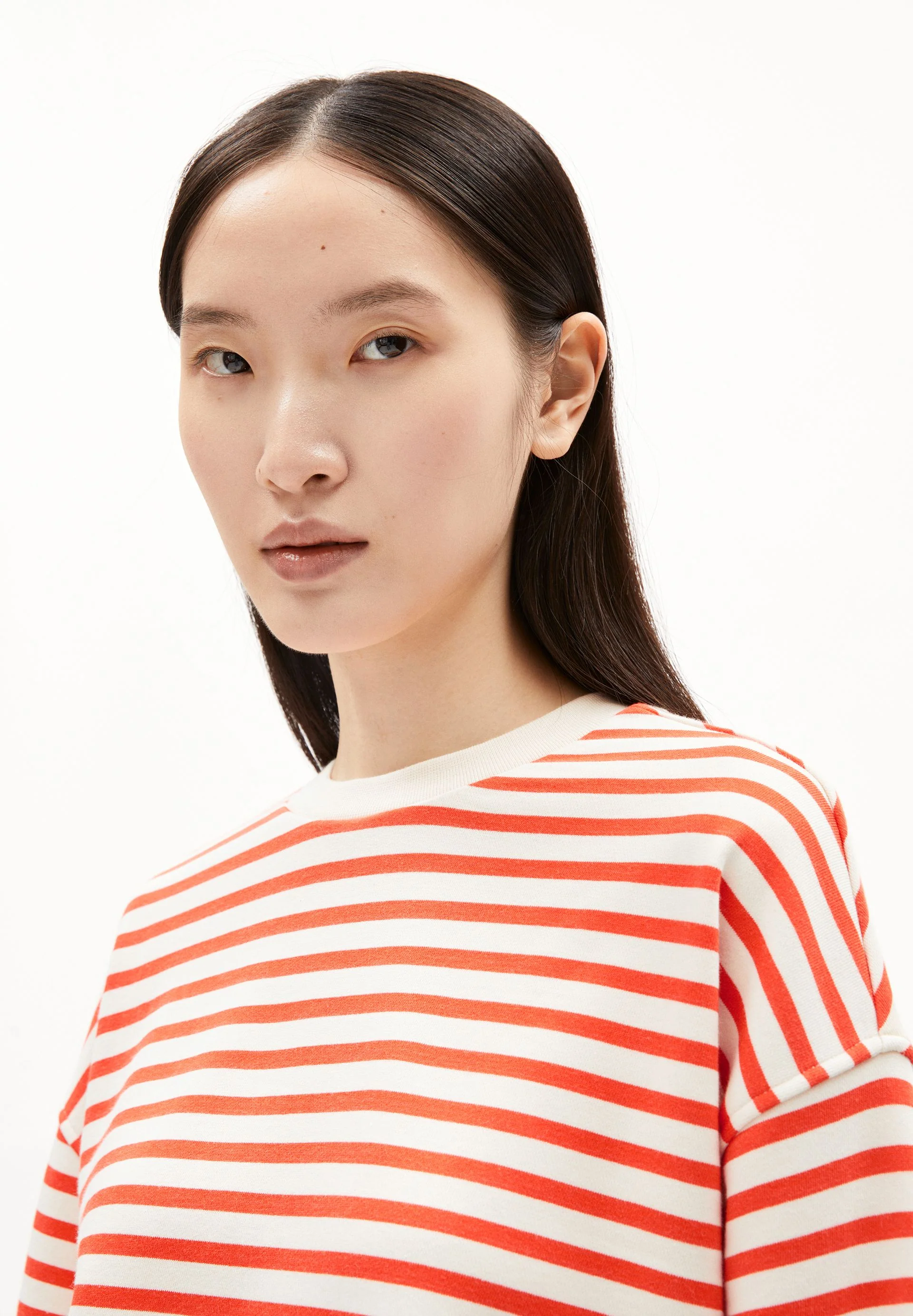 FRANKAA MAARLEN GESTREIFTES SWEATSHIRT | poppy red-undyed - Image 3