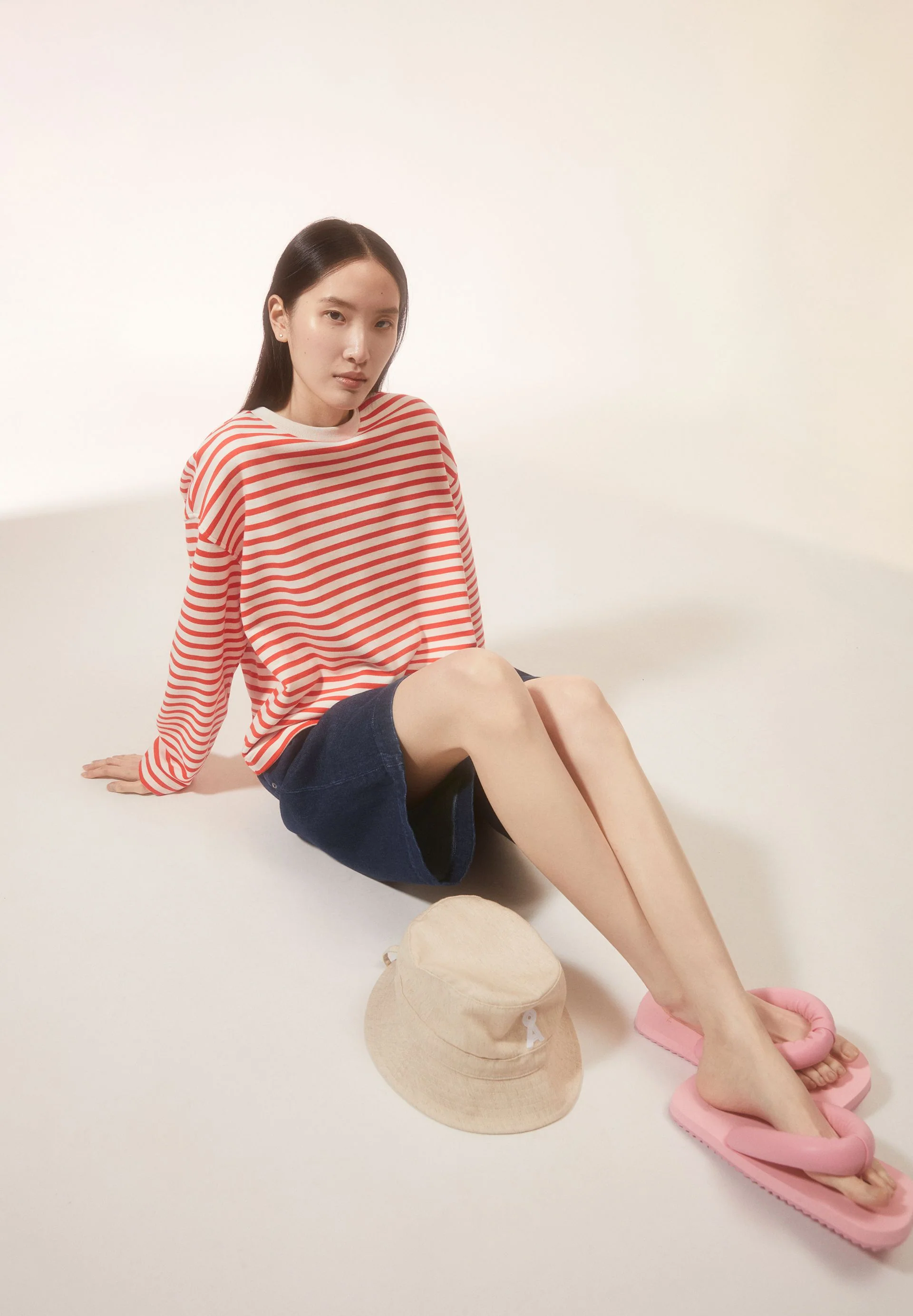 FRANKAA MAARLEN GESTREIFTES SWEATSHIRT | poppy red-undyed - Image 4