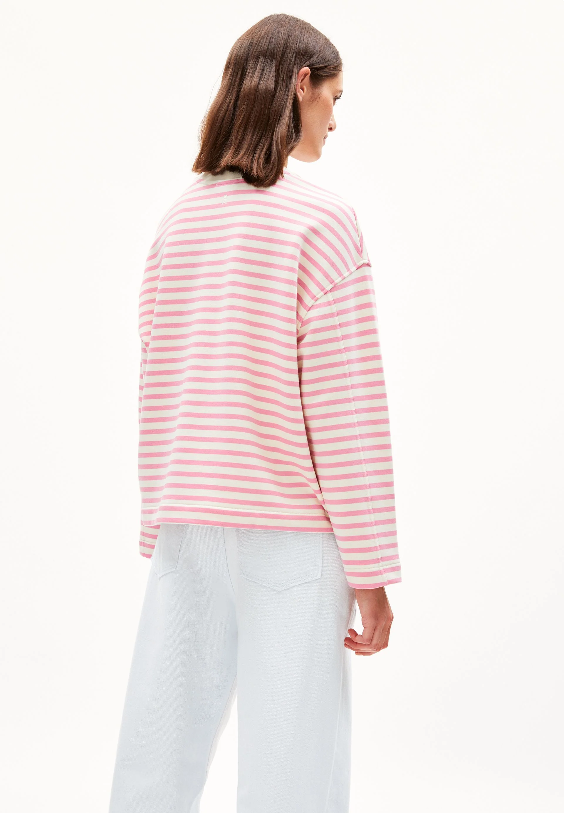 FRANKAA MAARLEN GESTREIFTES SWEATSHIRT | raspberry pink-undyed - Image 2