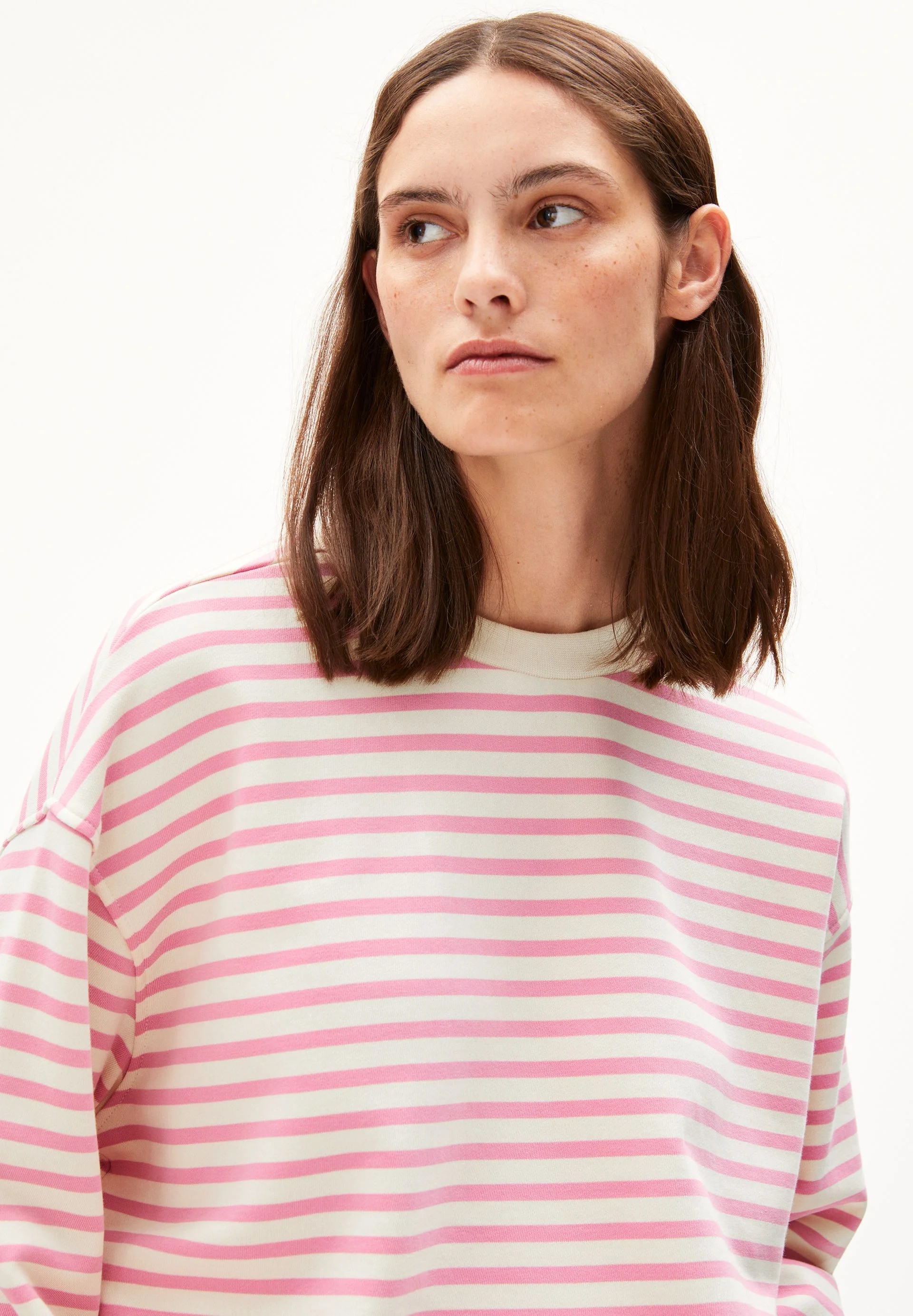 FRANKAA MAARLEN GESTREIFTES SWEATSHIRT | raspberry pink-undyed - Image 3