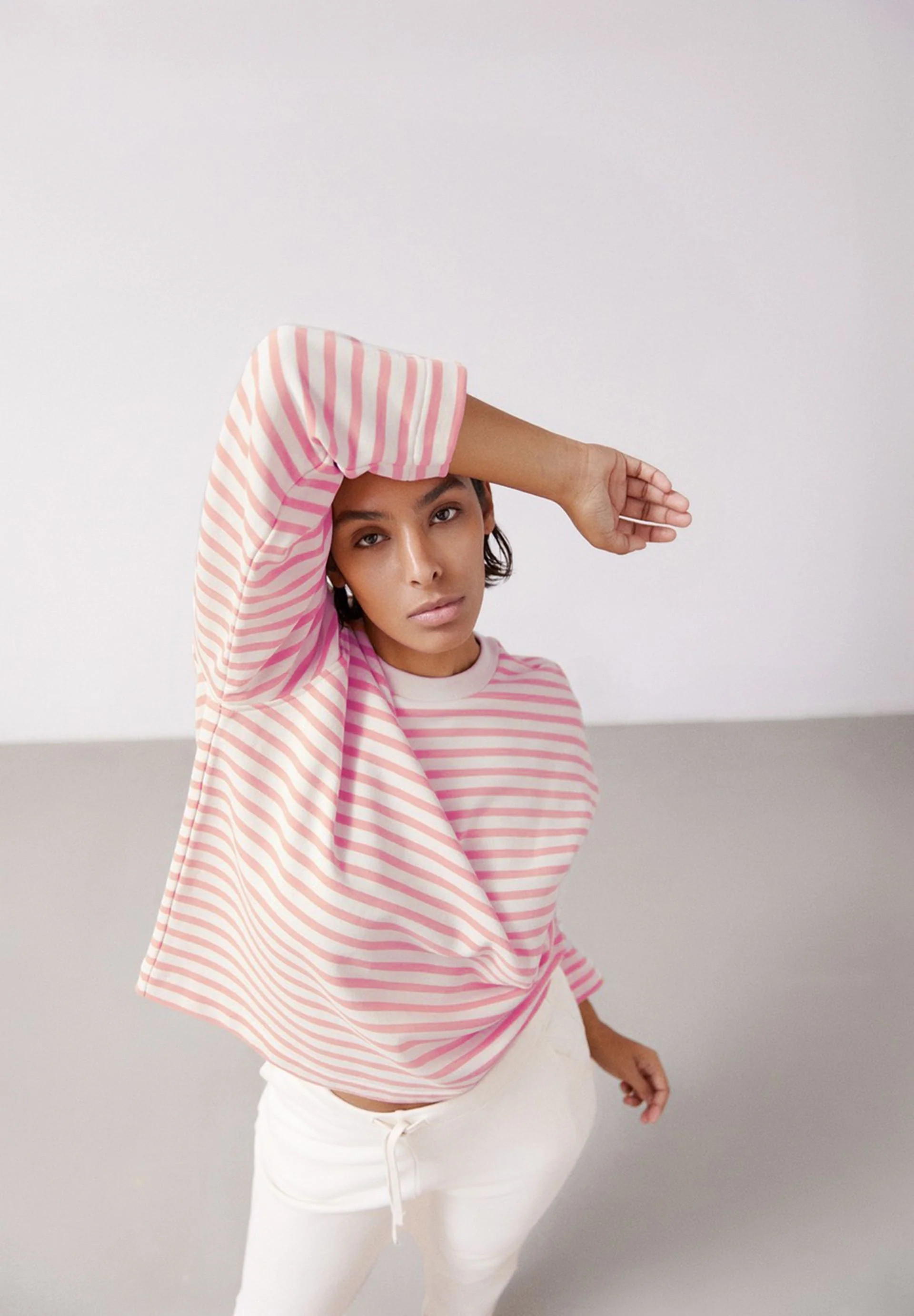 FRANKAA MAARLEN GESTREIFTES SWEATSHIRT | raspberry pink-undyed - Image 4