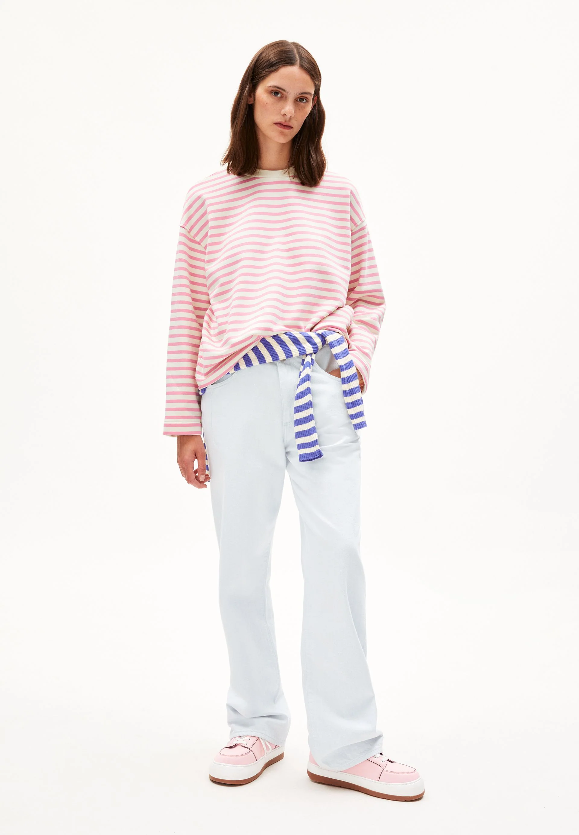 FRANKAA MAARLEN GESTREIFTES SWEATSHIRT | raspberry pink-undyed - Image 5