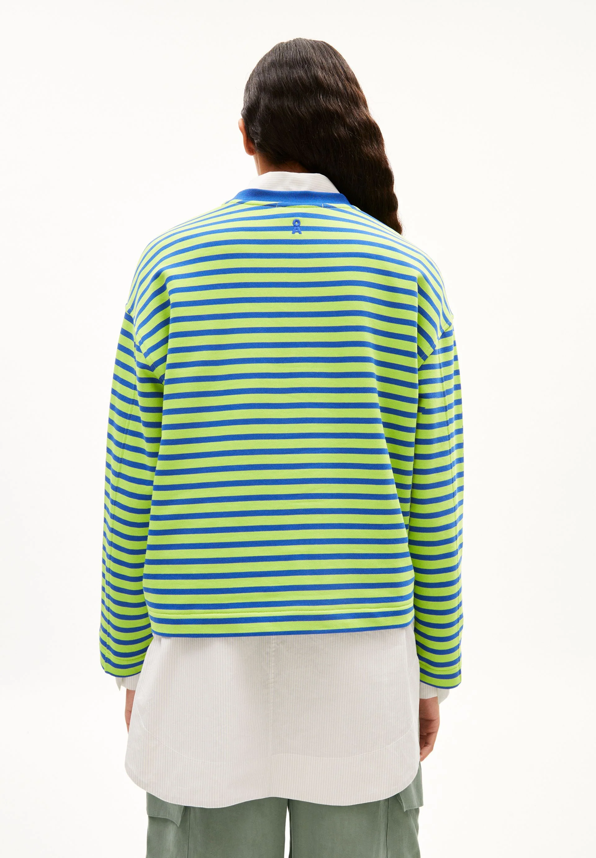 FRANKAA MAARLEN GESTREIFTES SWEATSHIRT | super lime-dynamo blue - Image 2