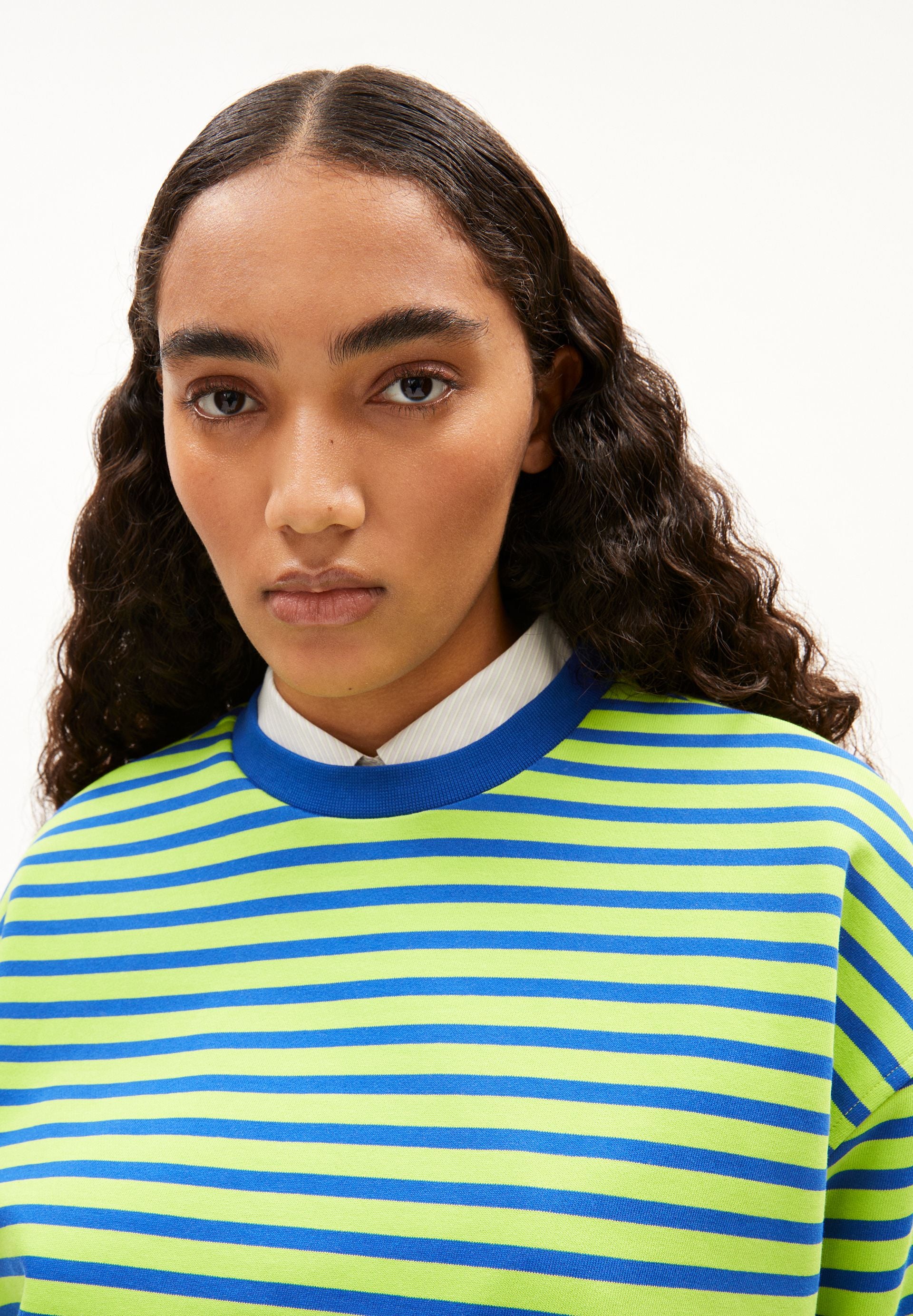 FRANKAA MAARLEN GESTREIFTES SWEATSHIRT | super lime-dynamo blue - Image 3