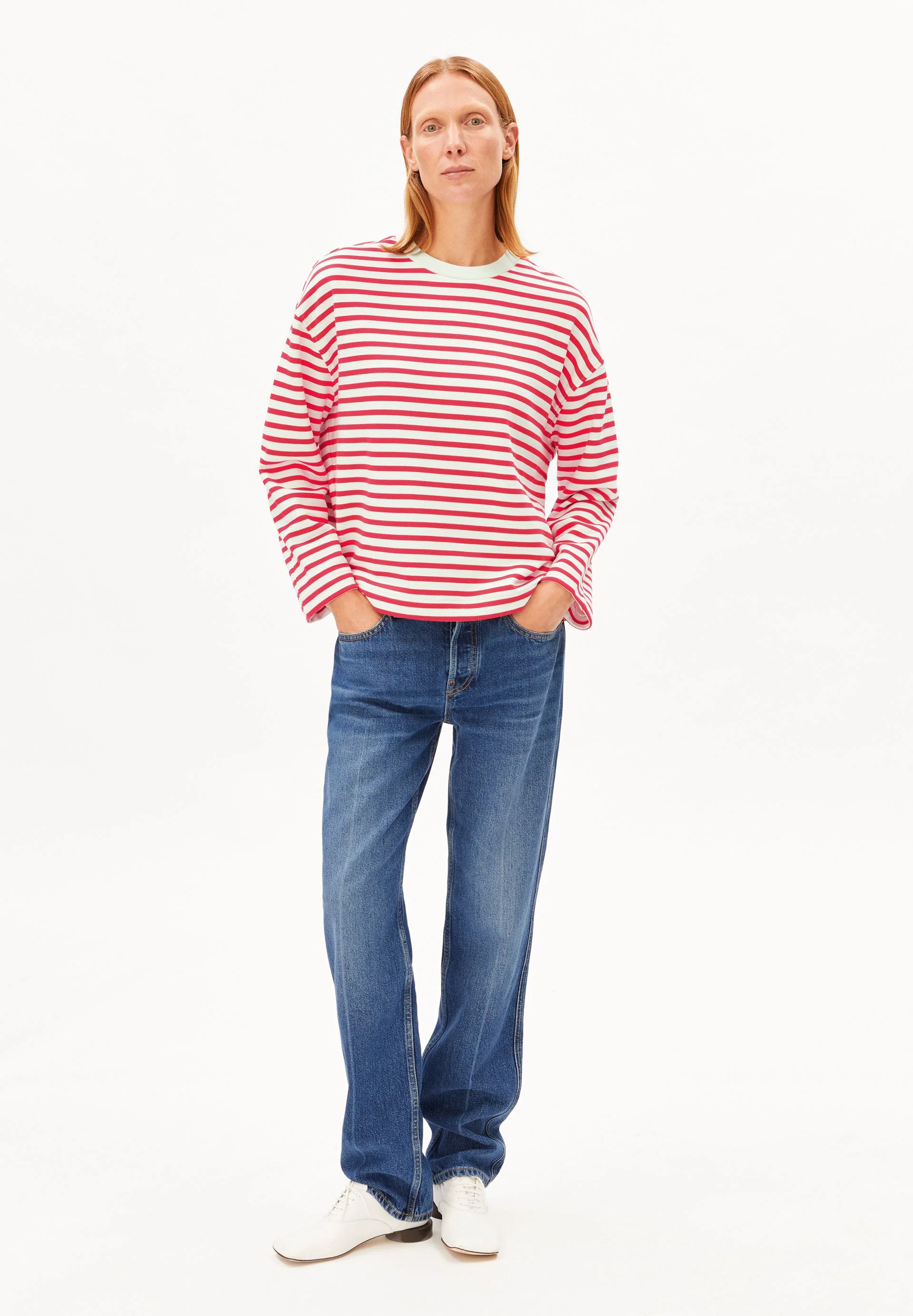 FRANKAA MAARLEN GESTREIFTES SWEATSHIRT | undyed-mars red - Image 5