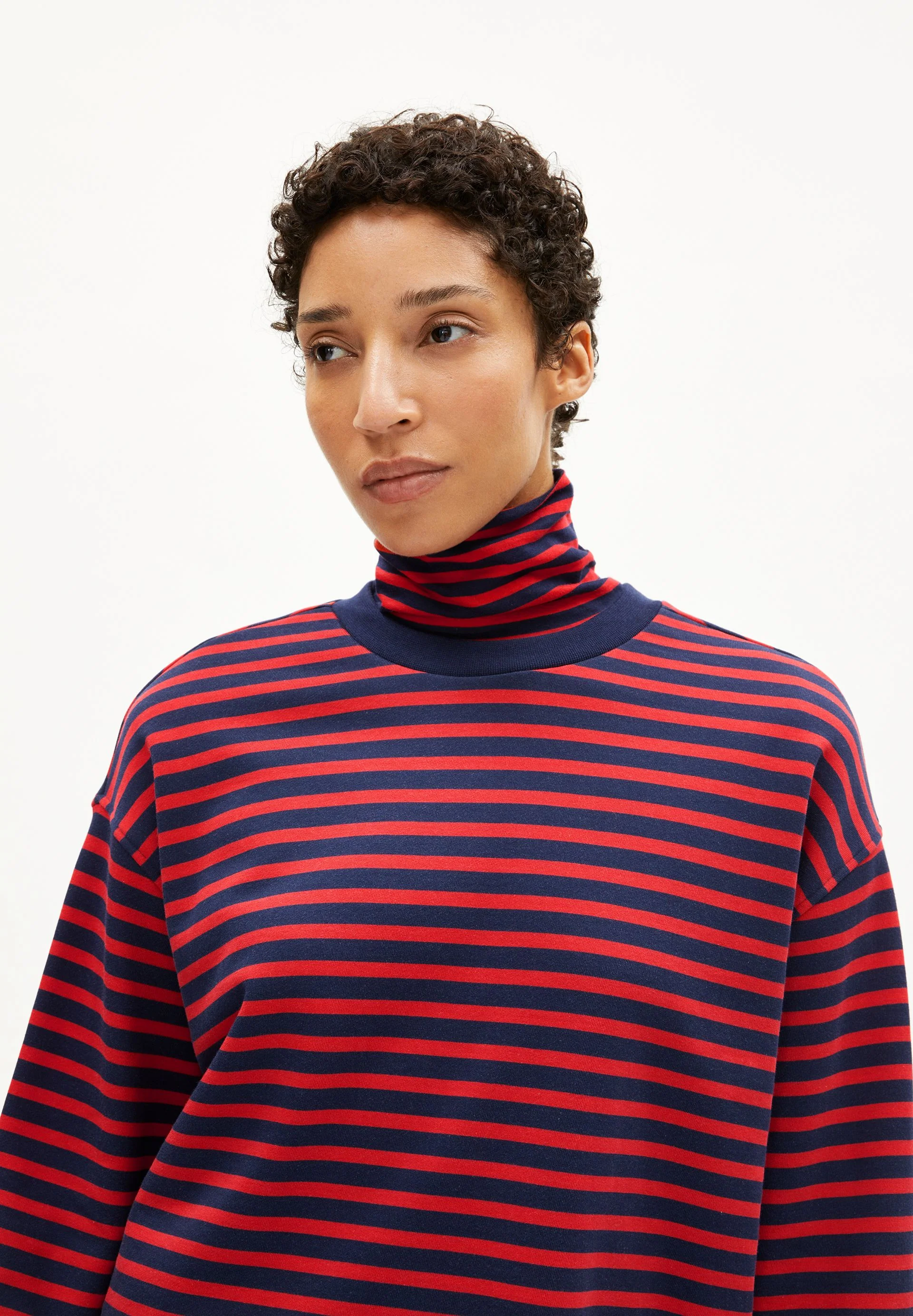 FRANKAA MAARLEN GESTREIFTES SWEATSHIRT | tinted navy-candy apple - Image 3