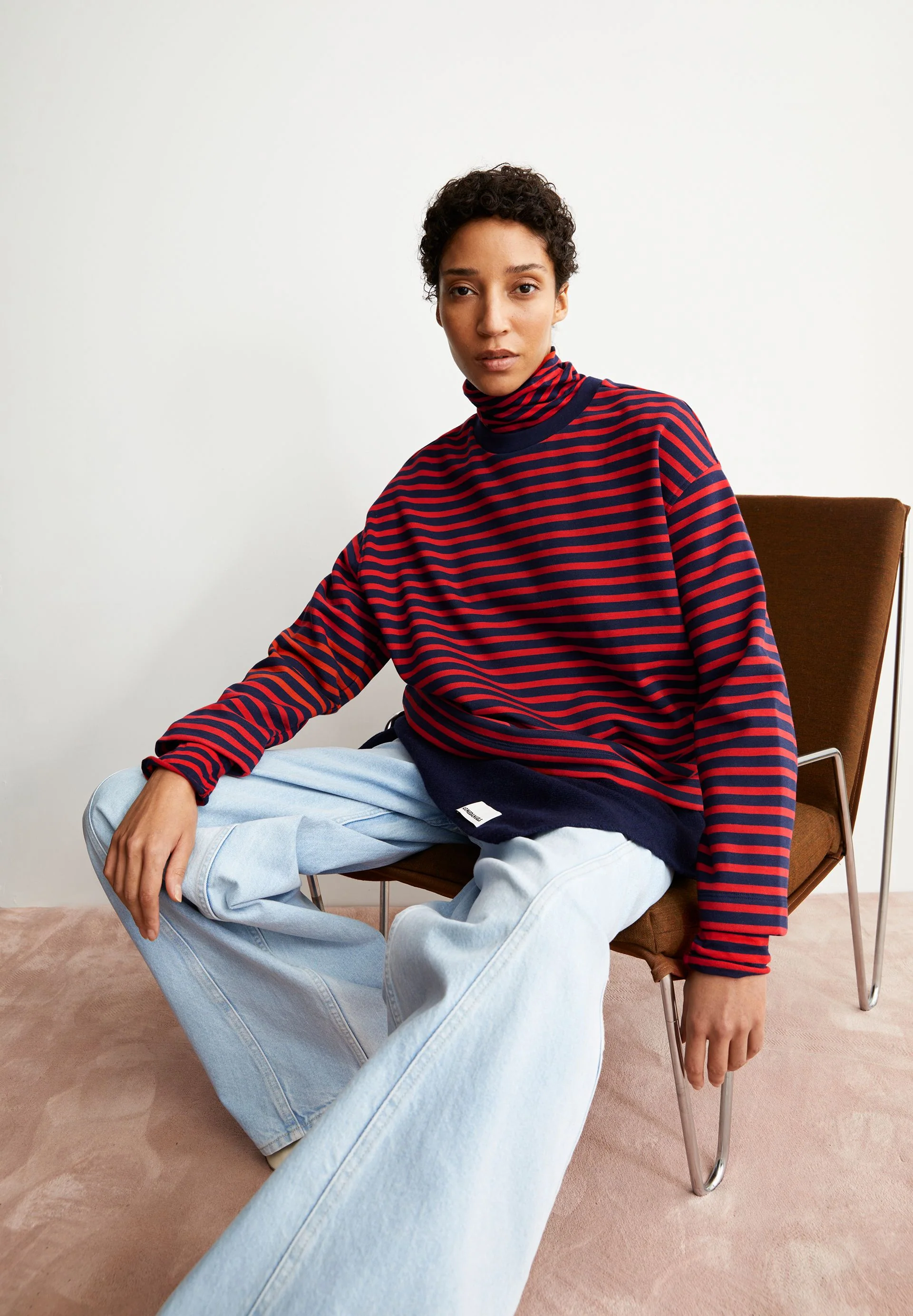 FRANKAA MAARLEN GESTREIFTES SWEATSHIRT | tinted navy-candy apple - Image 4