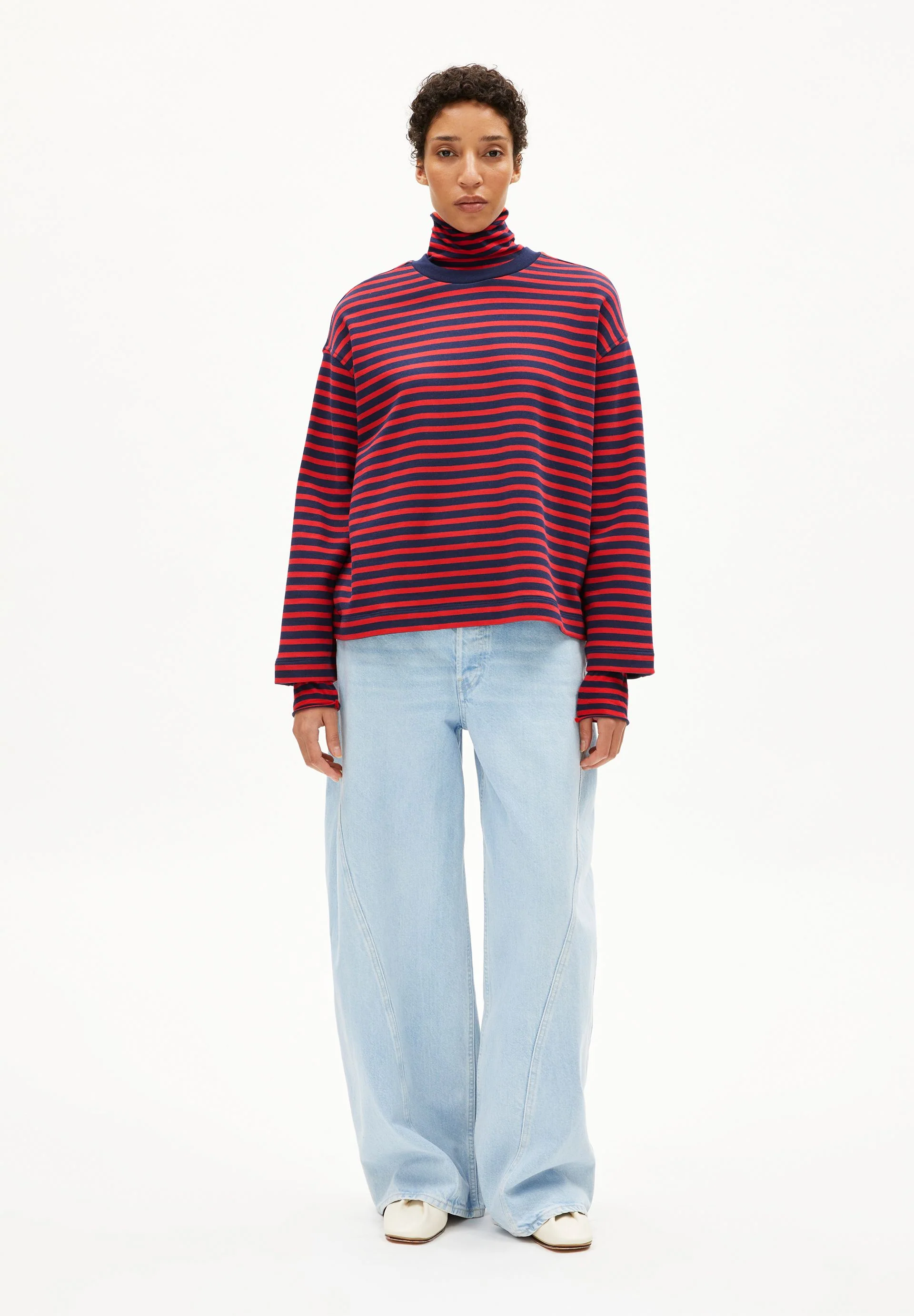 FRANKAA MAARLEN GESTREIFTES SWEATSHIRT | tinted navy-candy apple - Image 5